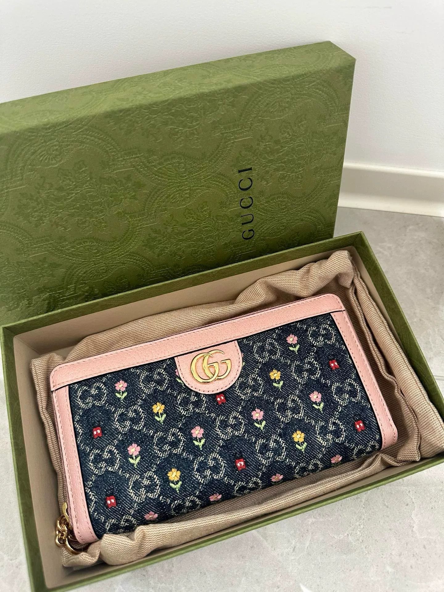 Gucci Gucci Leather Denim Long Wallet Clutch Size ONE SIZE - 2 Thumbnail