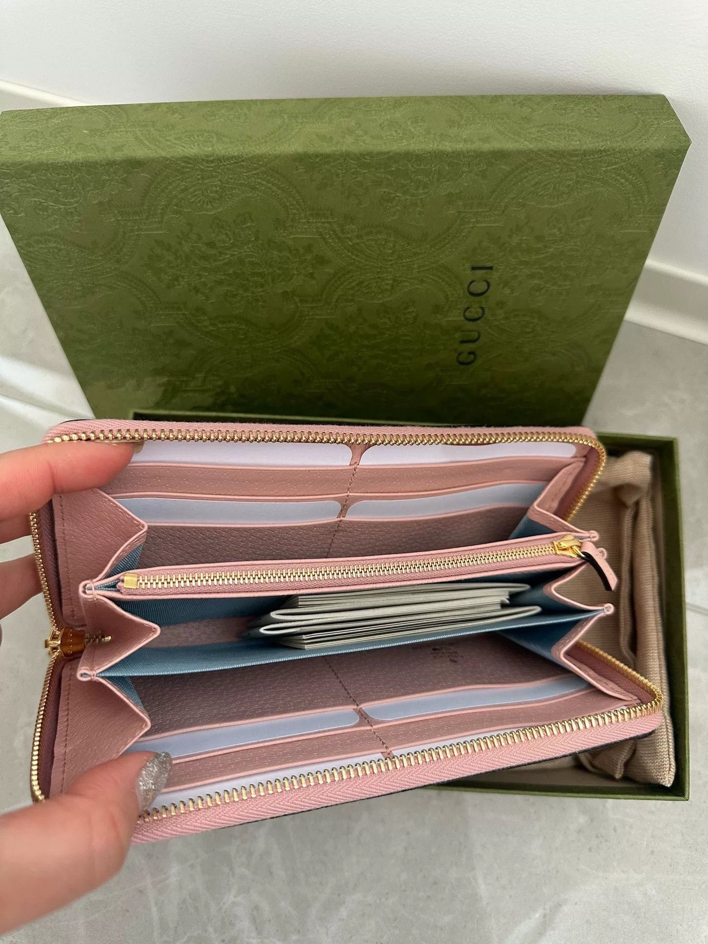 Gucci Gucci Leather Denim Long Wallet Clutch Size ONE SIZE - 4 Thumbnail