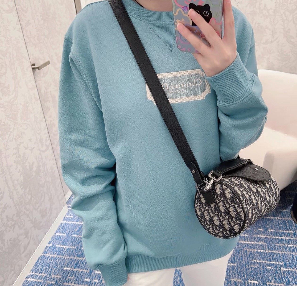 Dior Dior Blue Logo Sweatshirt Size US XL / EU 56 / 4 - 8 Thumbnail