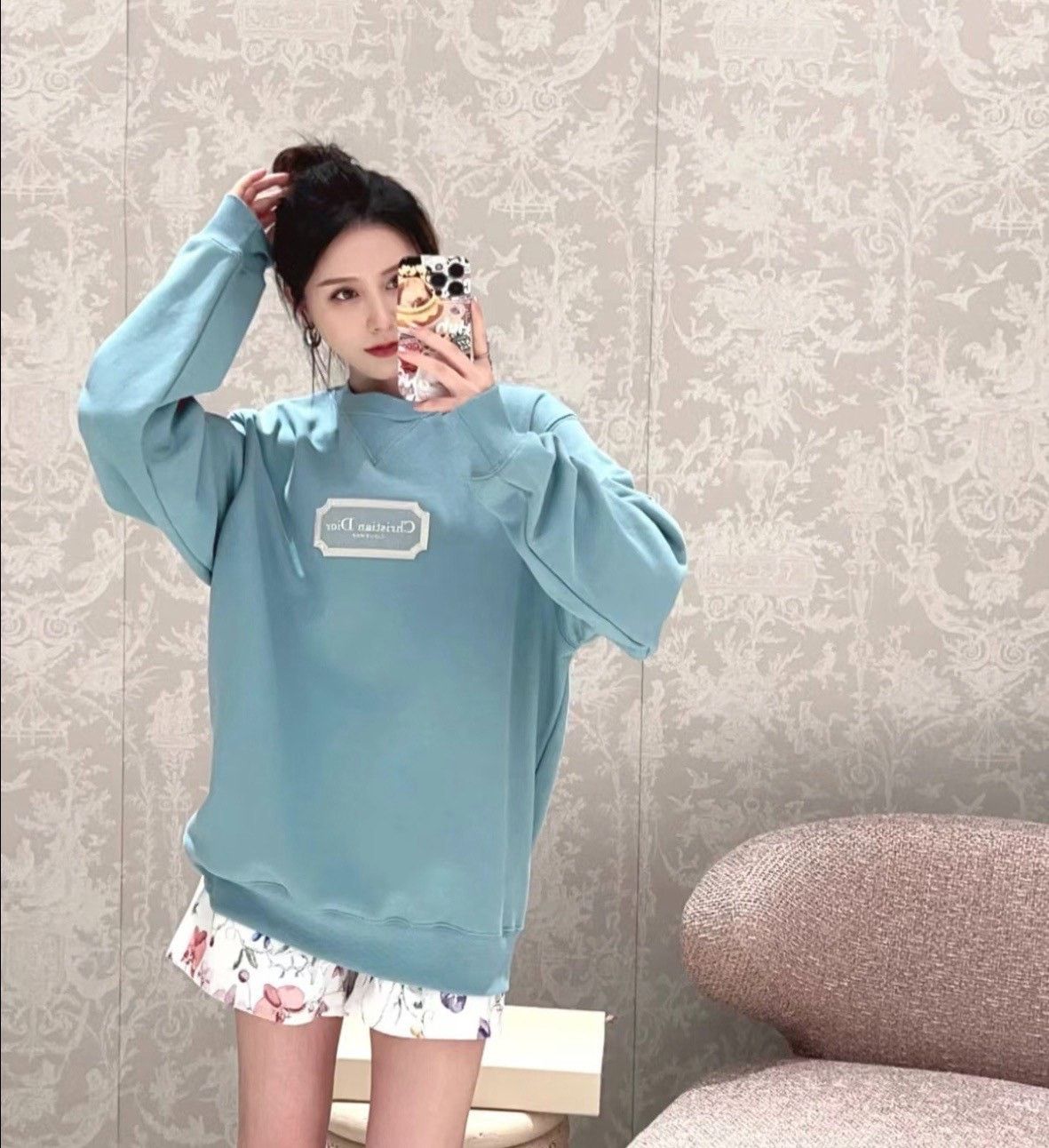 Dior Dior Blue Logo Sweatshirt Size US XL / EU 56 / 4 - 6 Thumbnail