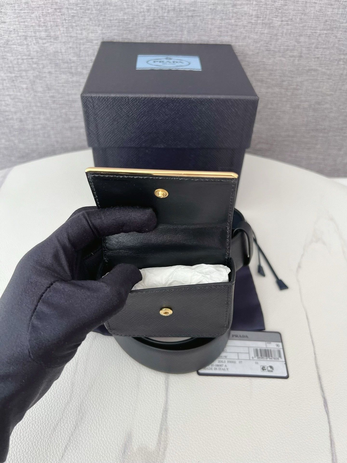 Prada Prada Black Belt Card Wallet Size ONE SIZE - 3 Thumbnail