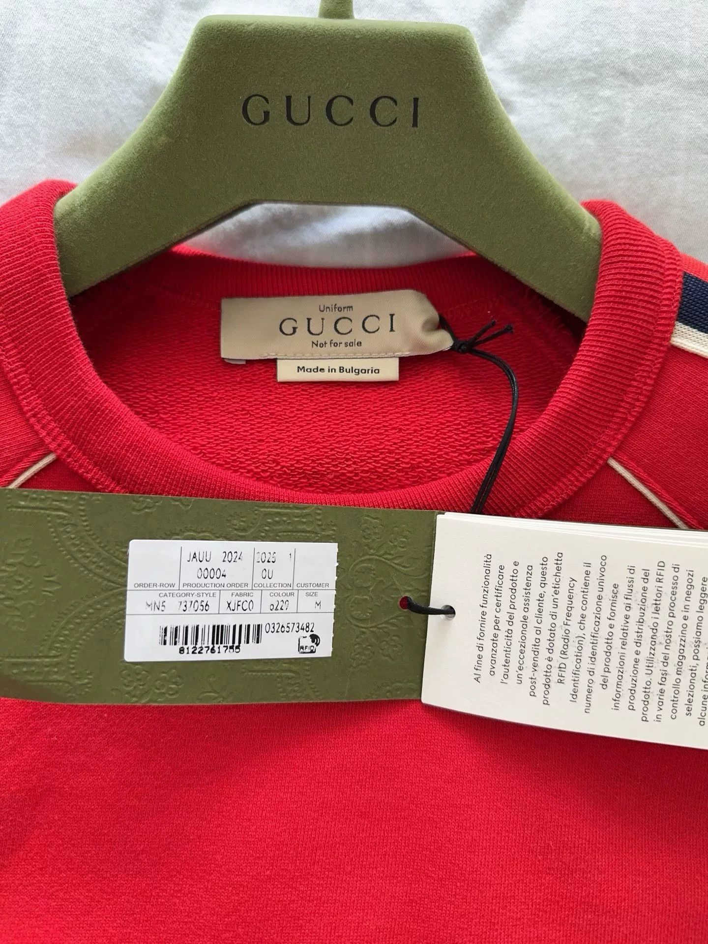 Gucci Gucci Red Sweatshirt with Stripes Size US M / EU 48-50 / 2 - 8 Thumbnail