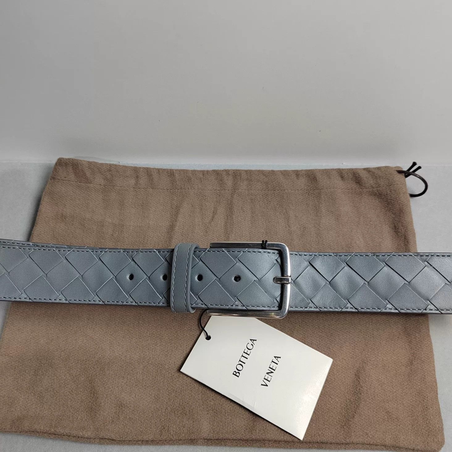 Bottega Veneta Bottega Veneta Gray Woven Leather Belt Size ONE SIZE - 8 Thumbnail