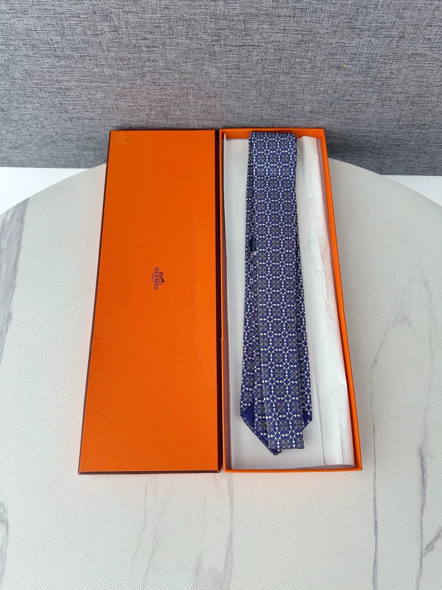 Hermes Hermes Classic Printed Silk Tie Size ONE SIZE - 3 Thumbnail