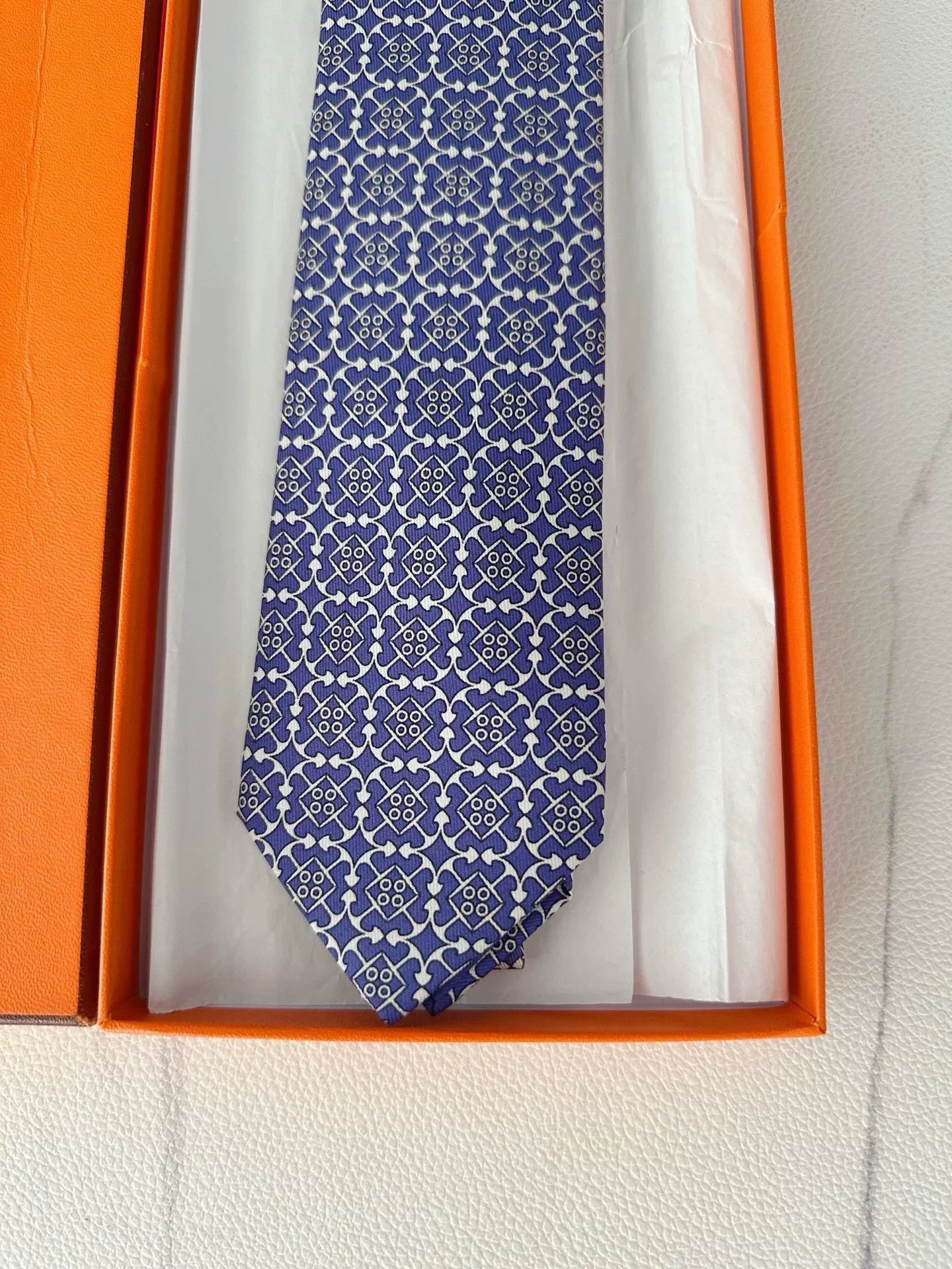 Hermes Hermes Classic Printed Silk Tie Size ONE SIZE - 2 Thumbnail