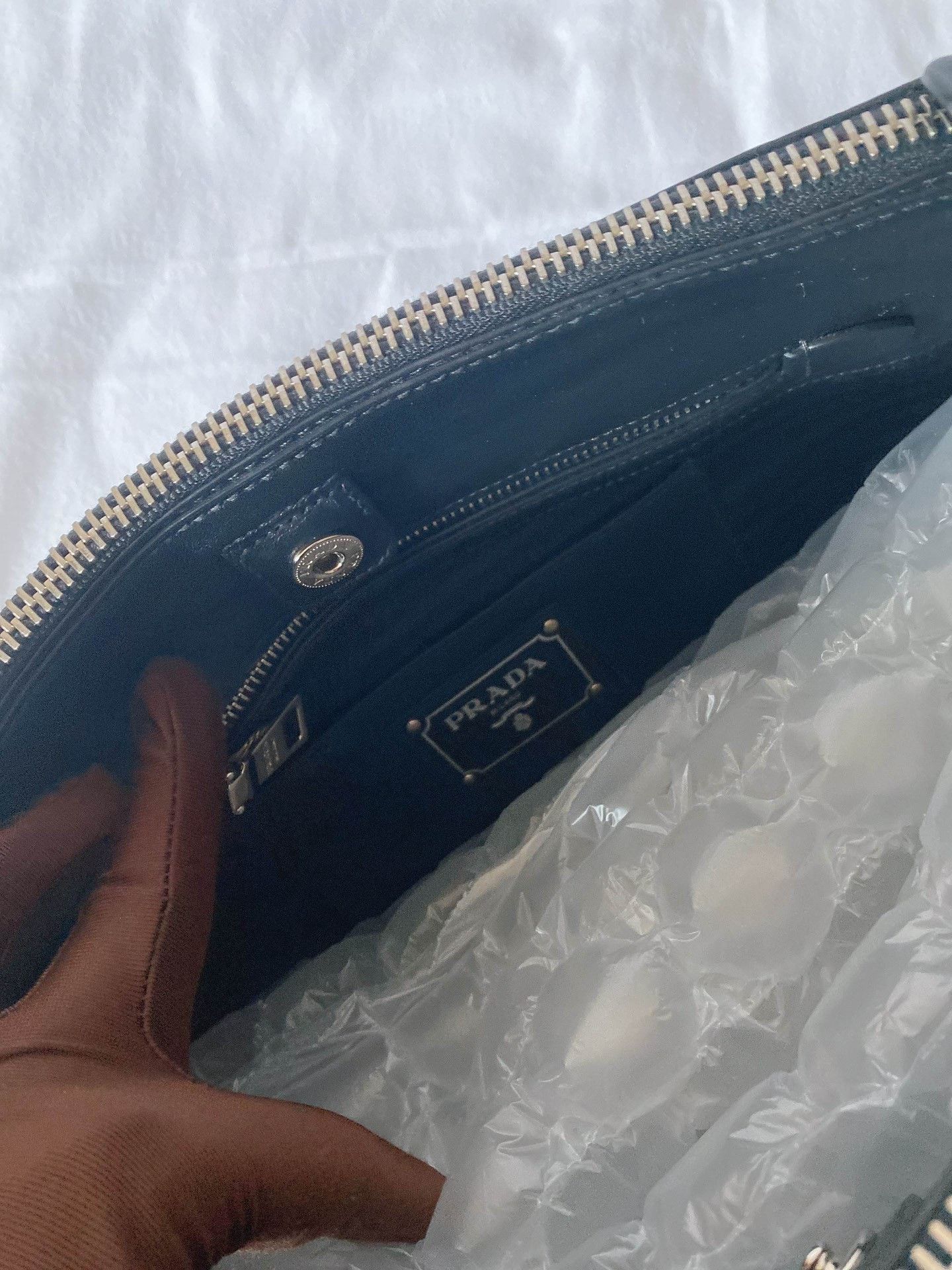Prada Prada Black Soft Leather Medium Bag Size ONE SIZE - 7 Thumbnail