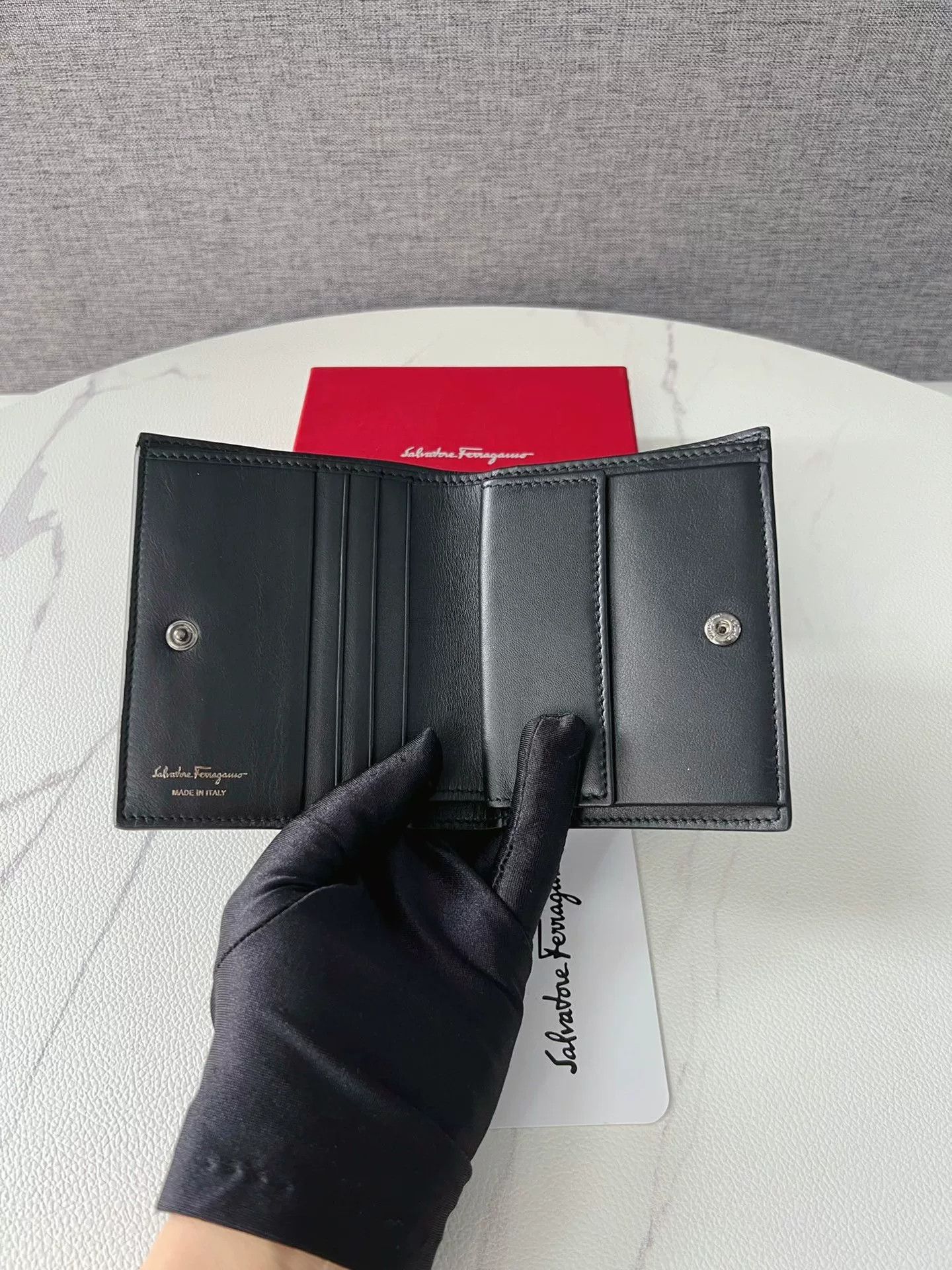 Salvatore Ferragamo Ferragamo Black Bow Short Wallet Size ONE SIZE - 5 Thumbnail