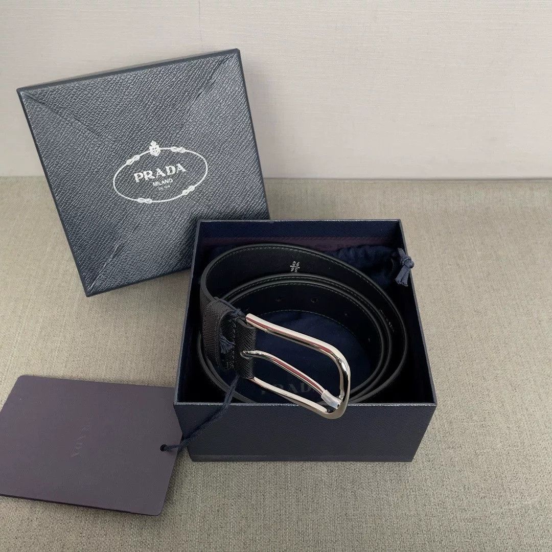 Prada Prada Classic Cross-Grain Leather Belt Size ONE SIZE - 2 Thumbnail