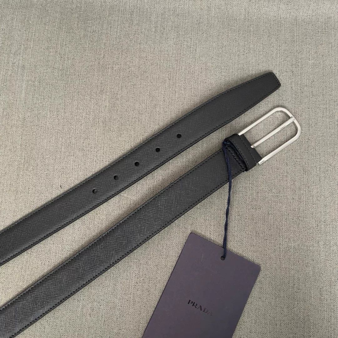 Prada Prada Classic Cross-Grain Leather Belt Size ONE SIZE - 6 Thumbnail
