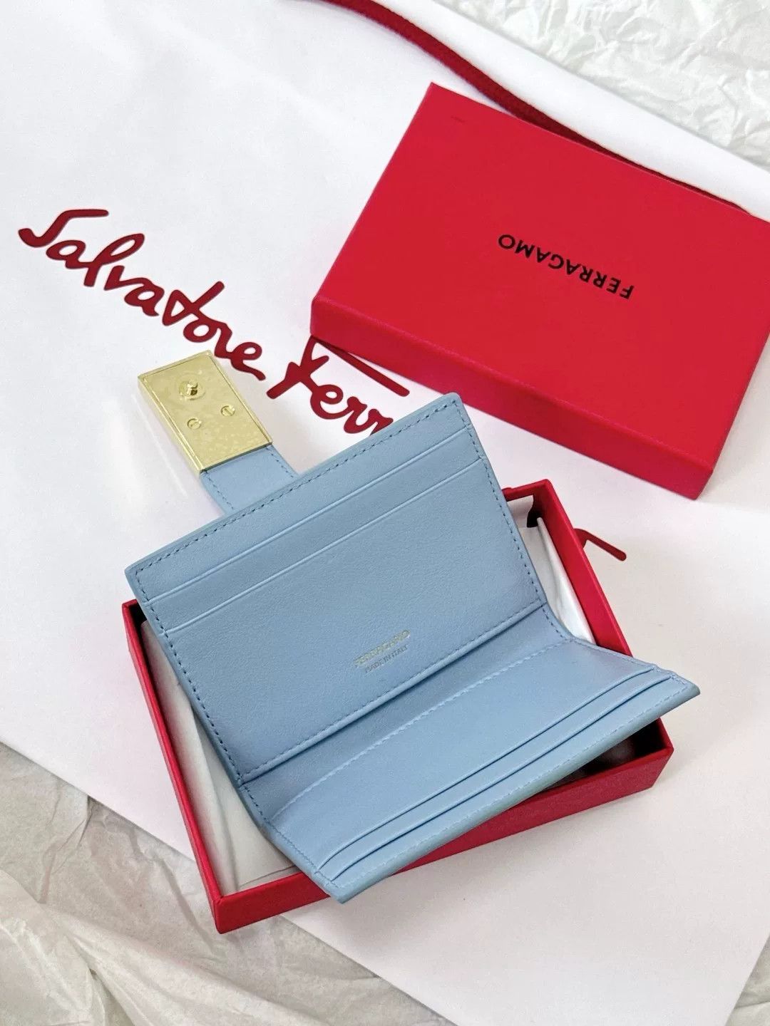 Salvatore Ferragamo Ferragamo Hug Gancino Buckle Card Case Size ONE SIZE - 3 Thumbnail