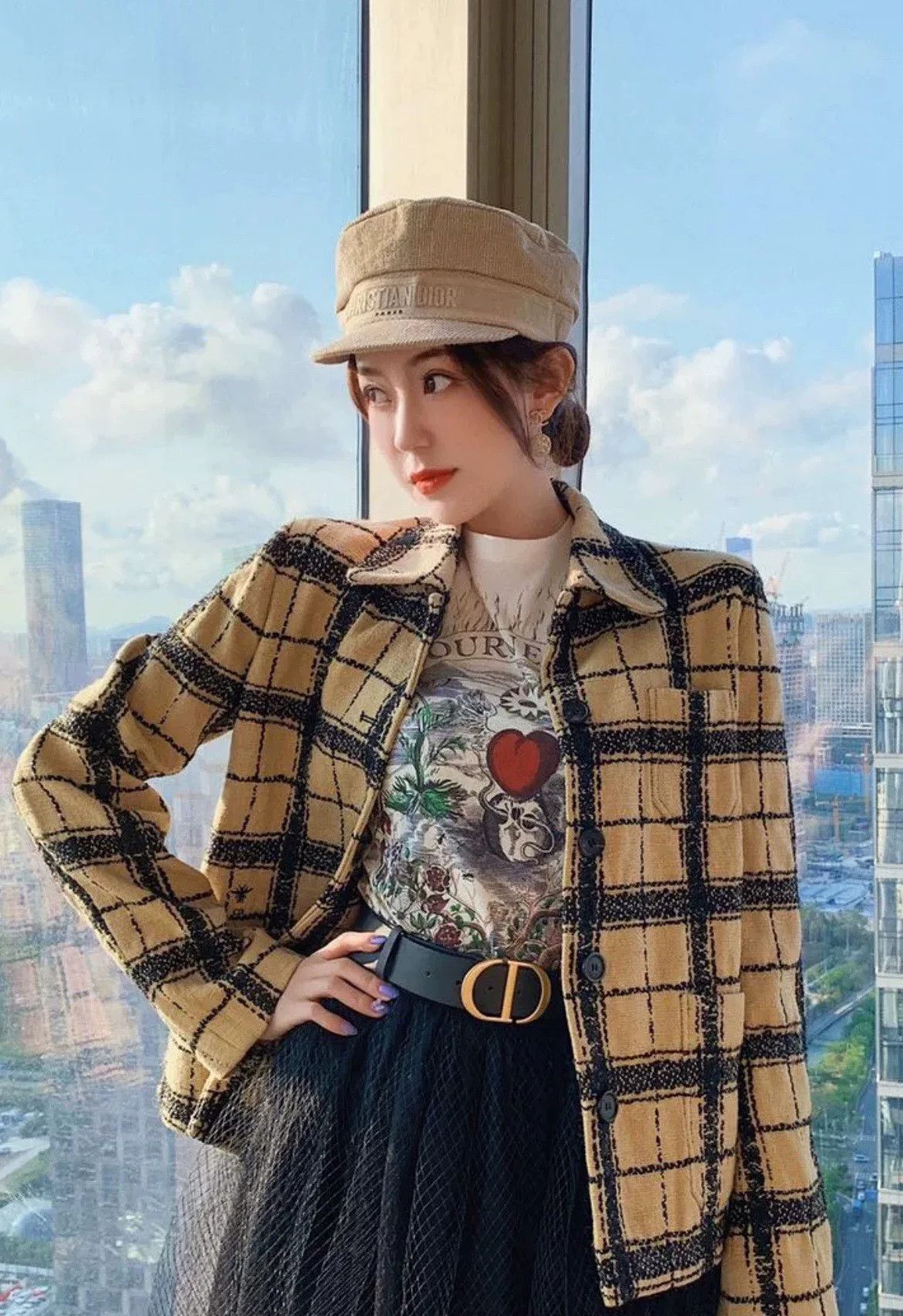 Dior Dior Embroidered Khaki Newsboy Beret Size ONE SIZE - 7 Thumbnail
