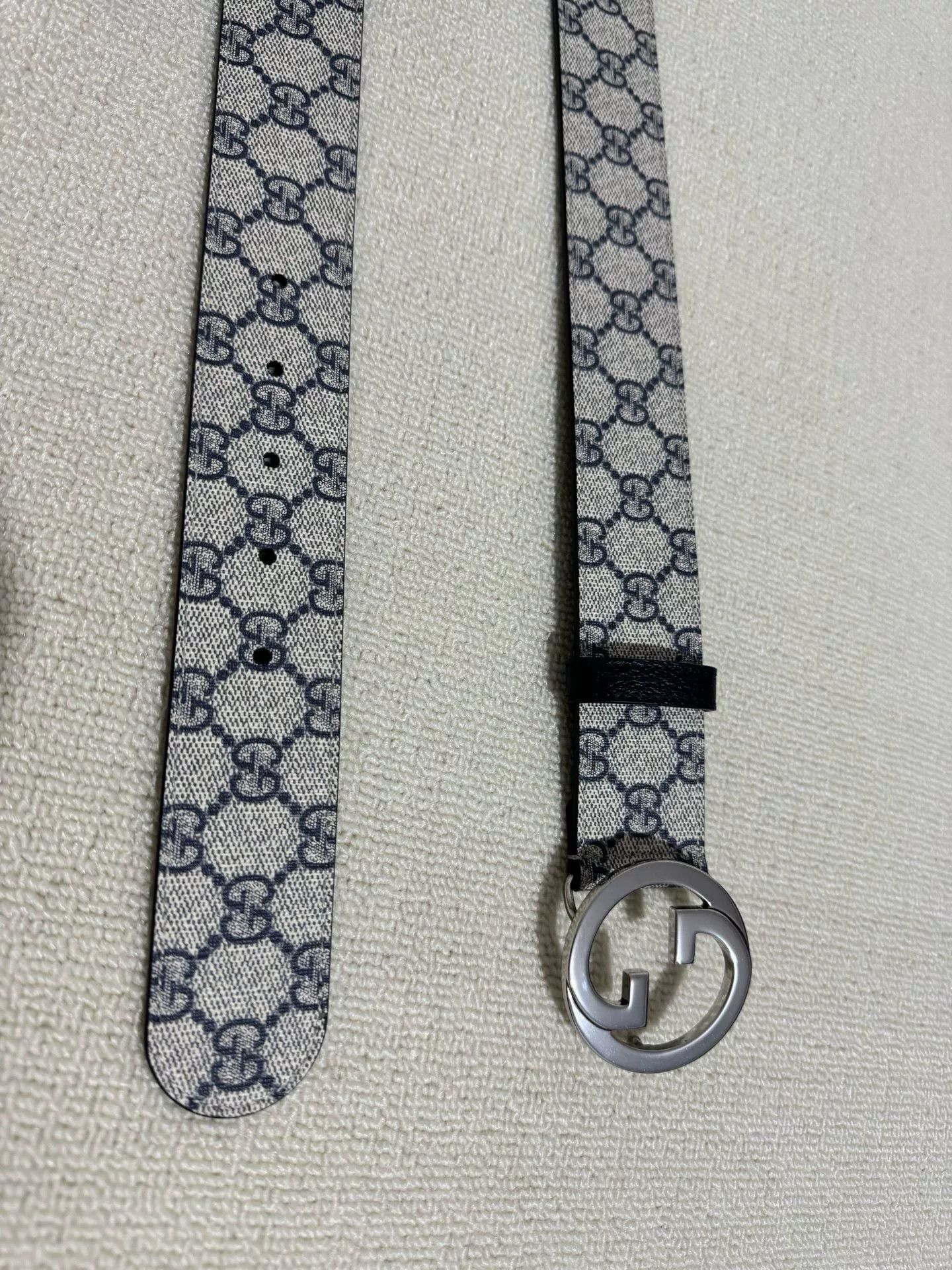Gucci Gucci Monogram Double G Logo Belt 4cm Size ONE SIZE - 2 Thumbnail