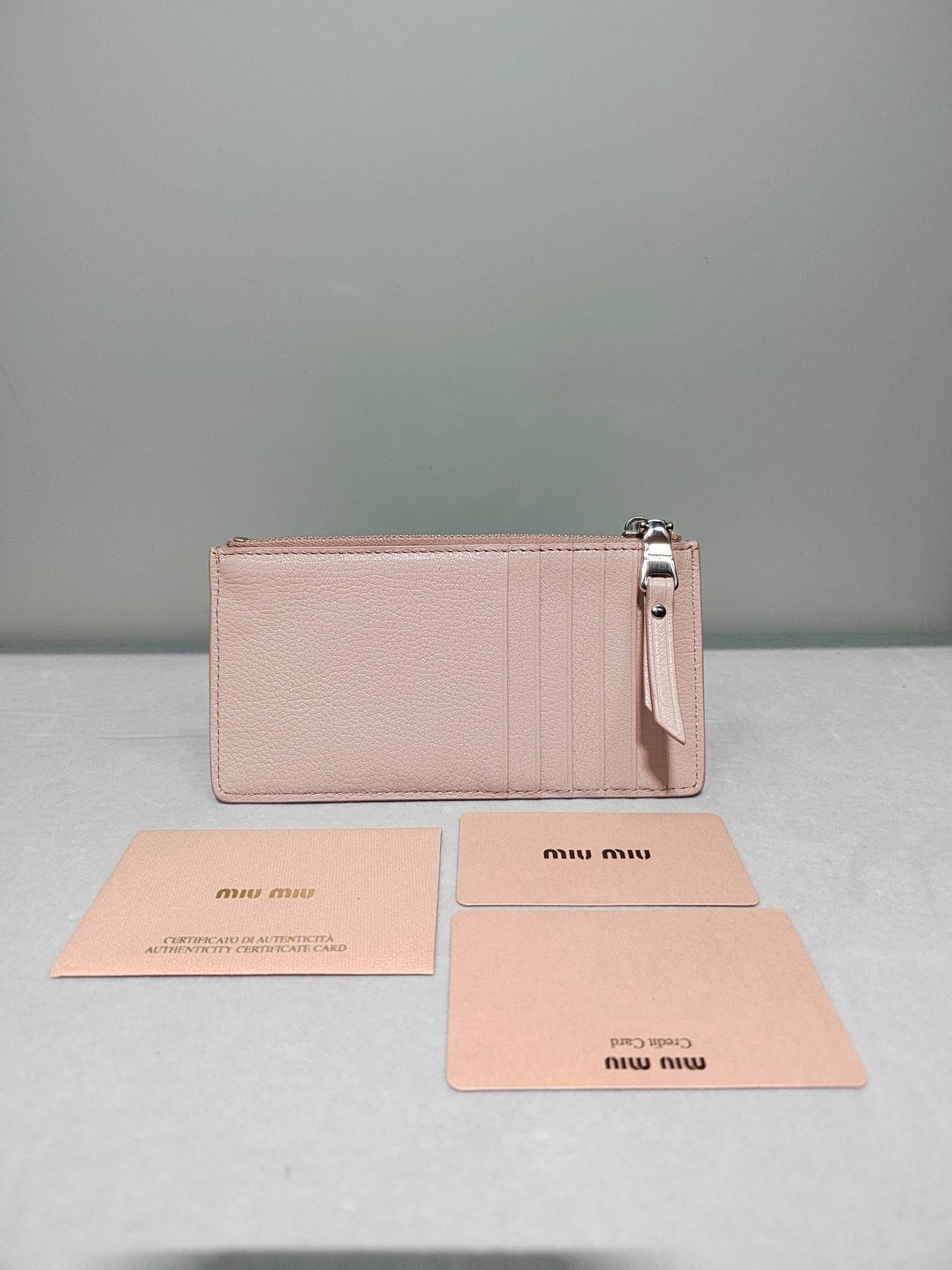 Miu Miu Miu Miu Pink Sheepskin Pearl Bow Coin Purse Size ONE SIZE - 2 Thumbnail
