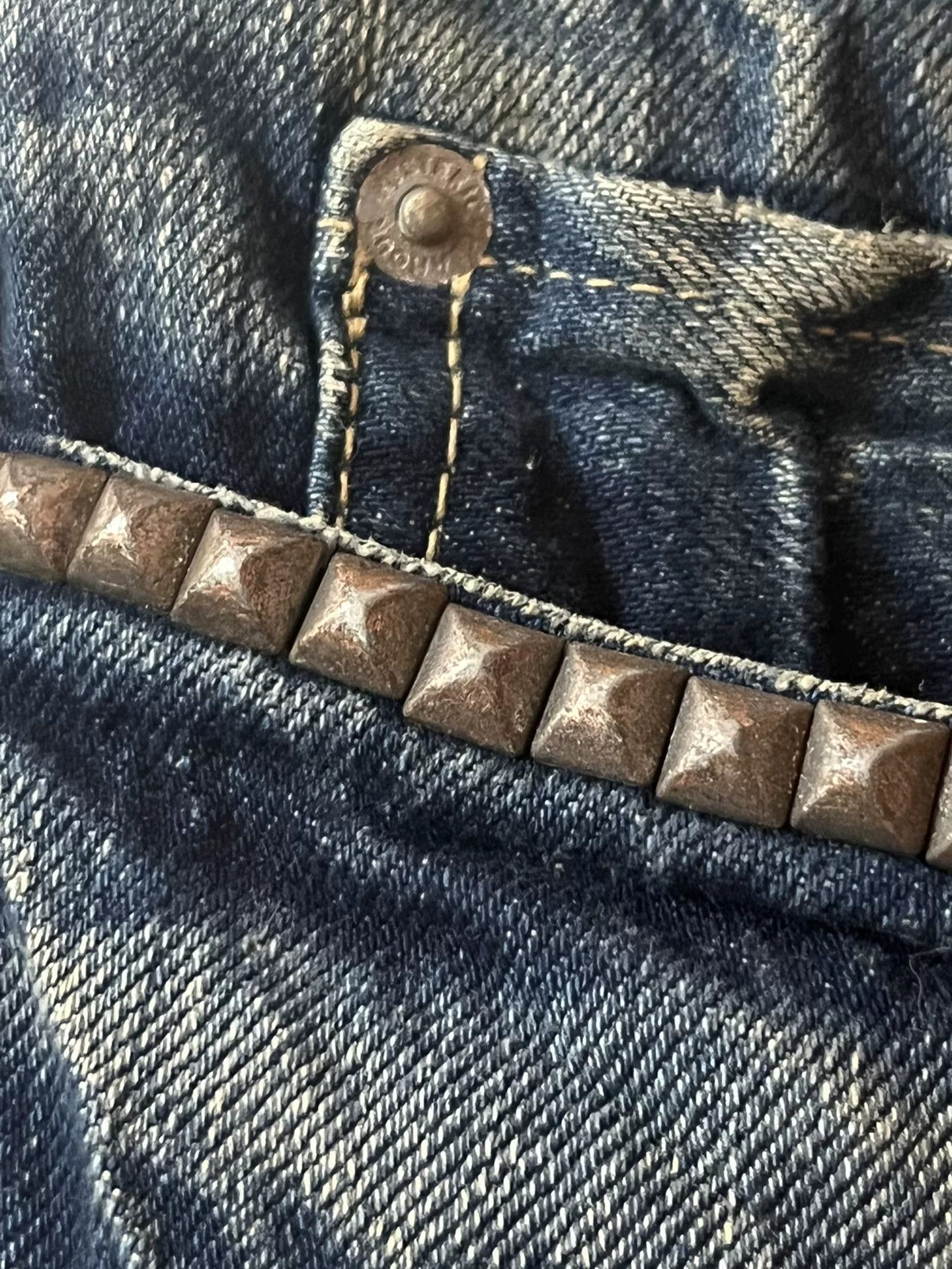 Hysteric Glamour Hysteric Glamour Patchwork Studded Jeans Size US 32 / EU 48 - 2 Thumbnail