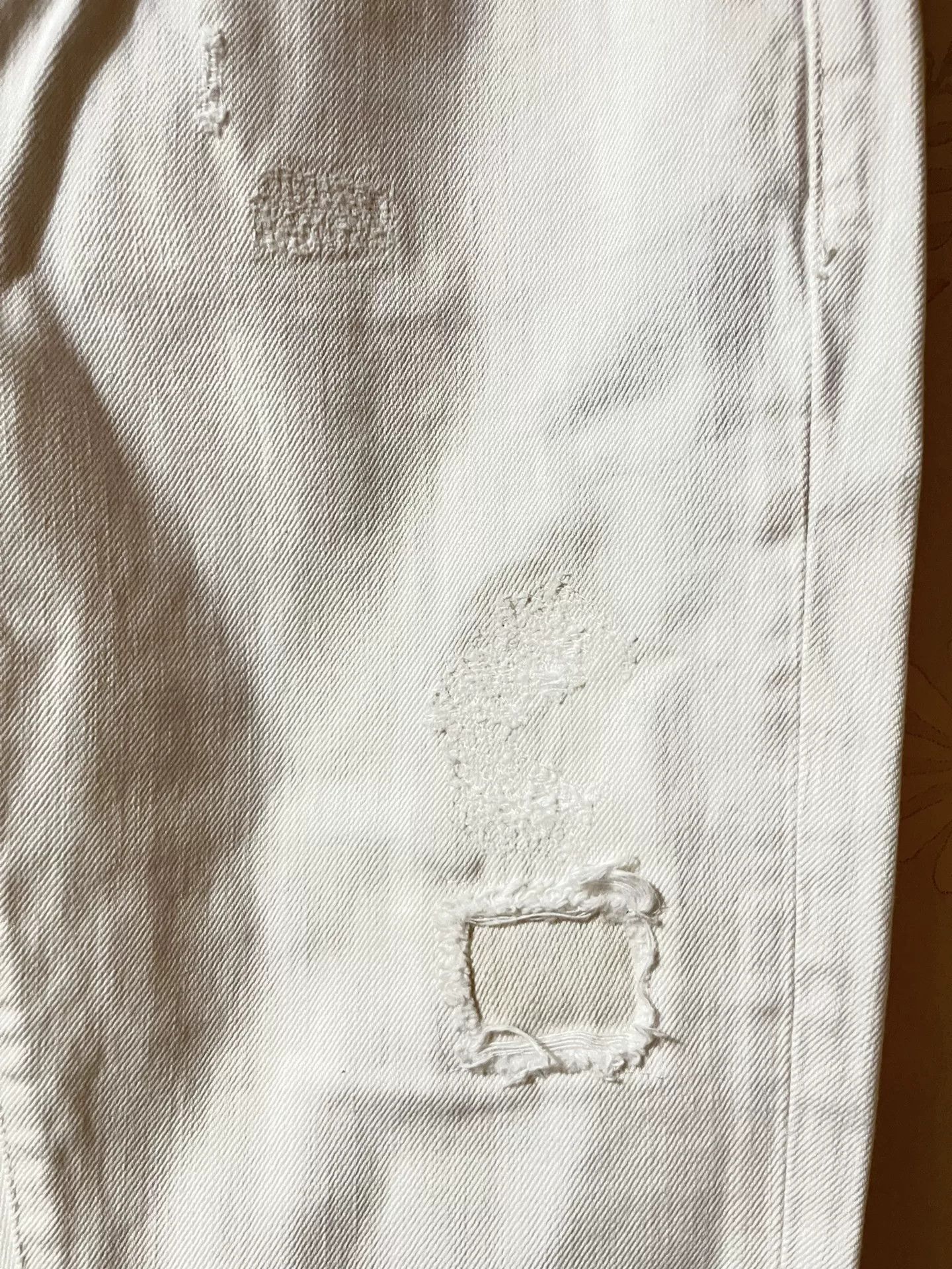 Saint Laurent White Distressed Jeans