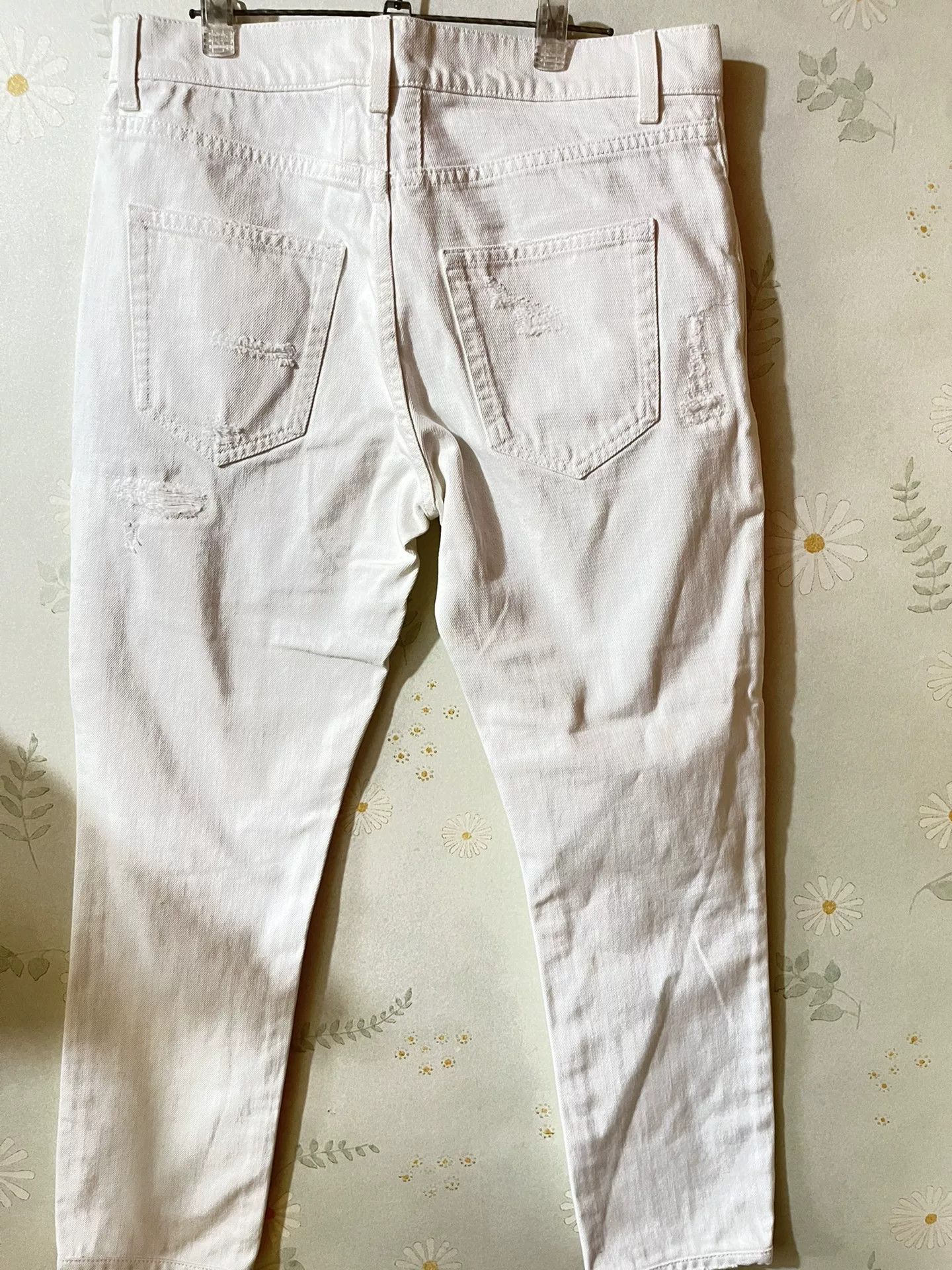 Saint Laurent Paris Saint Laurent White Distressed Jeans Size US 30 / EU 46 - 6 Thumbnail