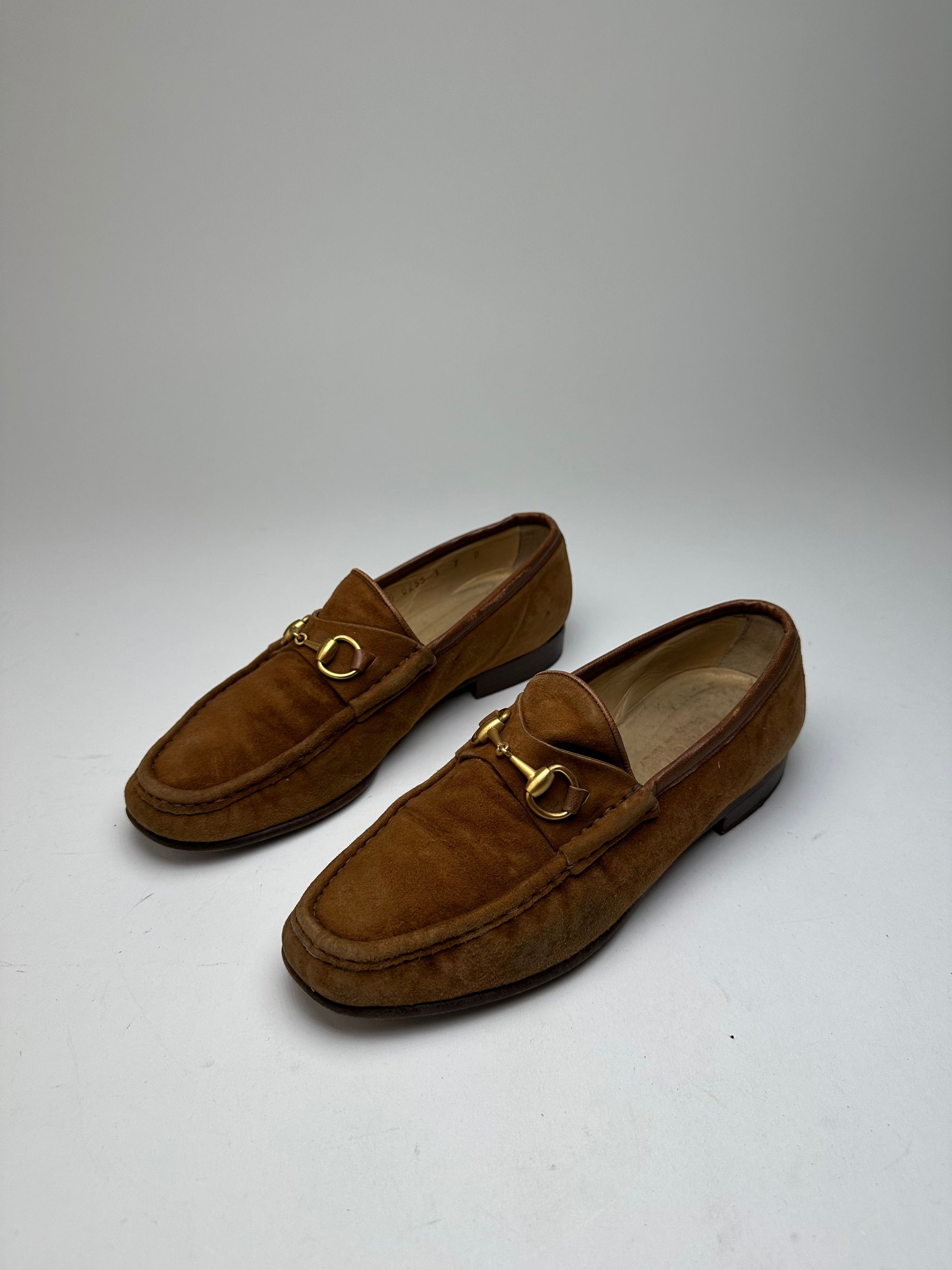 Gucci Vintage Suede Horsebit Loafer Brown Size US 6 / IT 36 - 8 Thumbnail