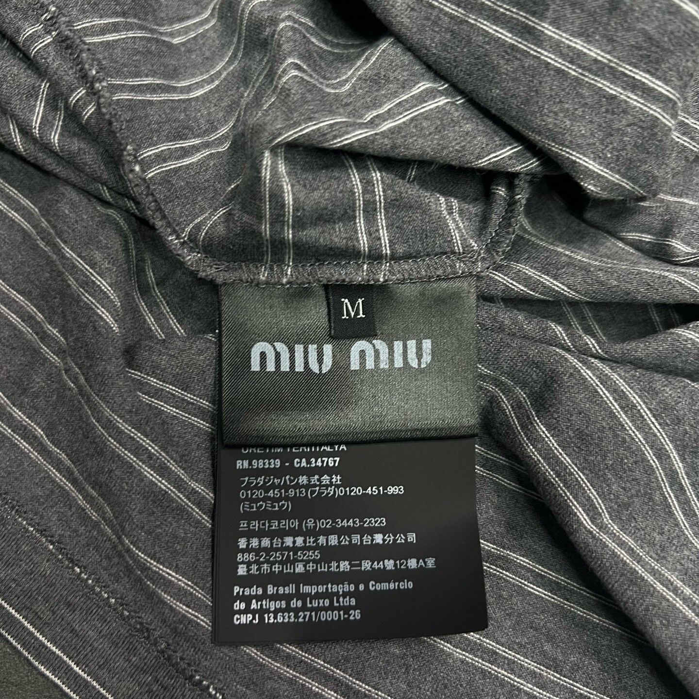 Miu Miu Miu Miu Striped Gray T-Shirt M Women Size M / US 6-8 / IT 42-44 - 4 Thumbnail