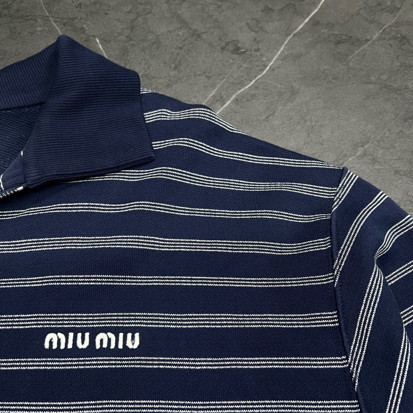 Miu Miu Miu Miu Striped Blue Sweater XS Women Size XS / US 0-2 / IT 36-38 - 2 Thumbnail