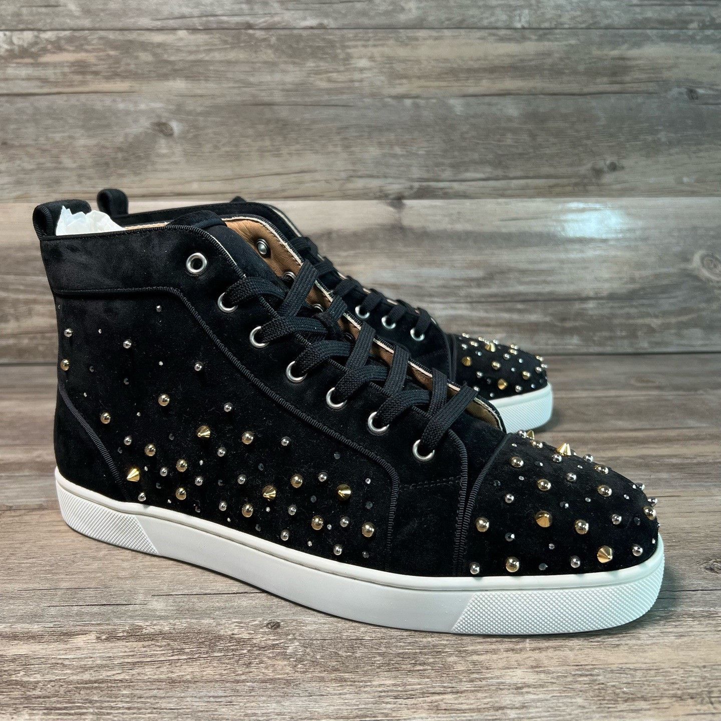 Christian Louboutin Christian Louboutin Black Hitop Sneakers 43.5 Women Size US 11.5 / IT 41.5 - 2 Thumbnail