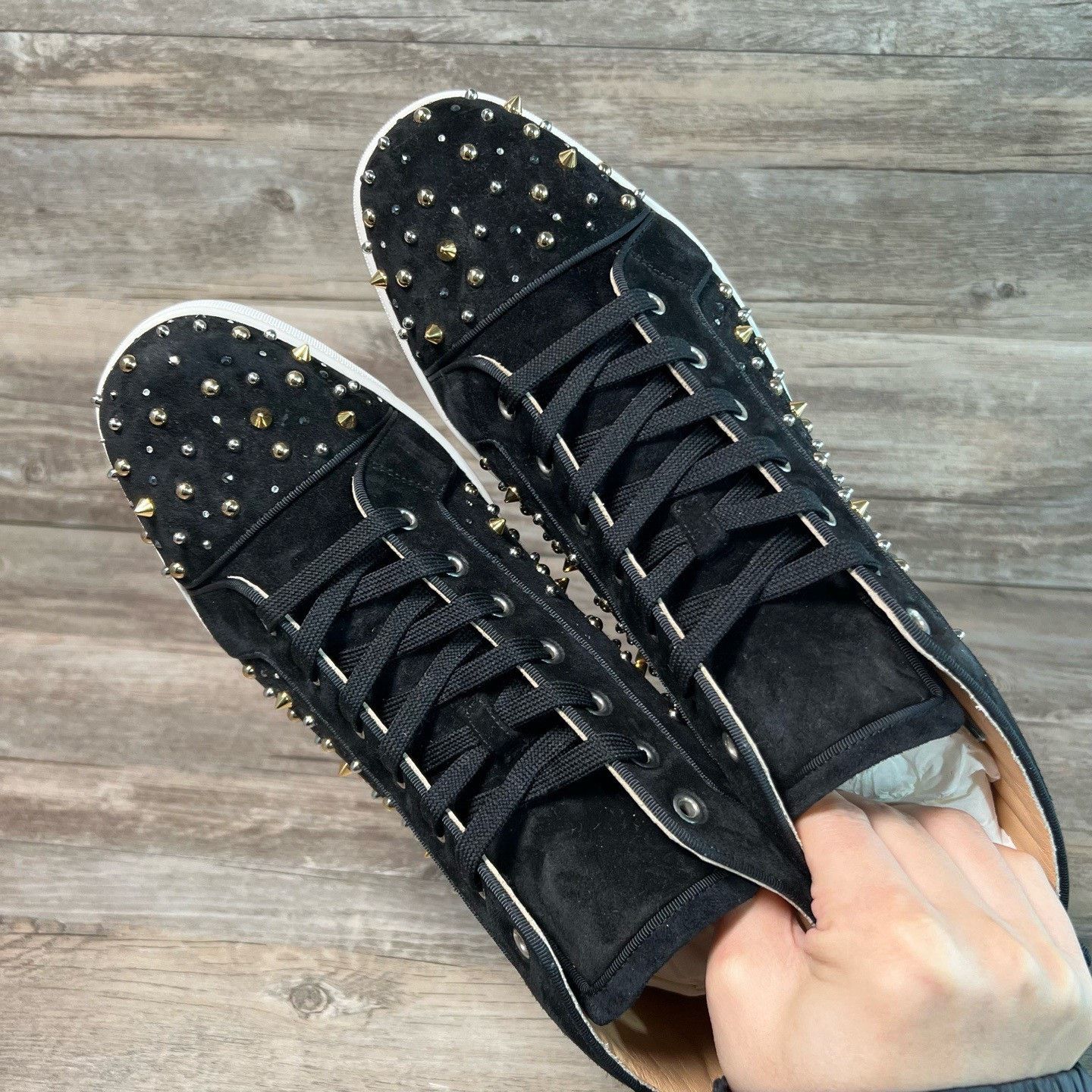 Christian Louboutin Christian Louboutin Black Hitop Sneakers 43.5 Women Size US 11.5 / IT 41.5 - 5 Thumbnail