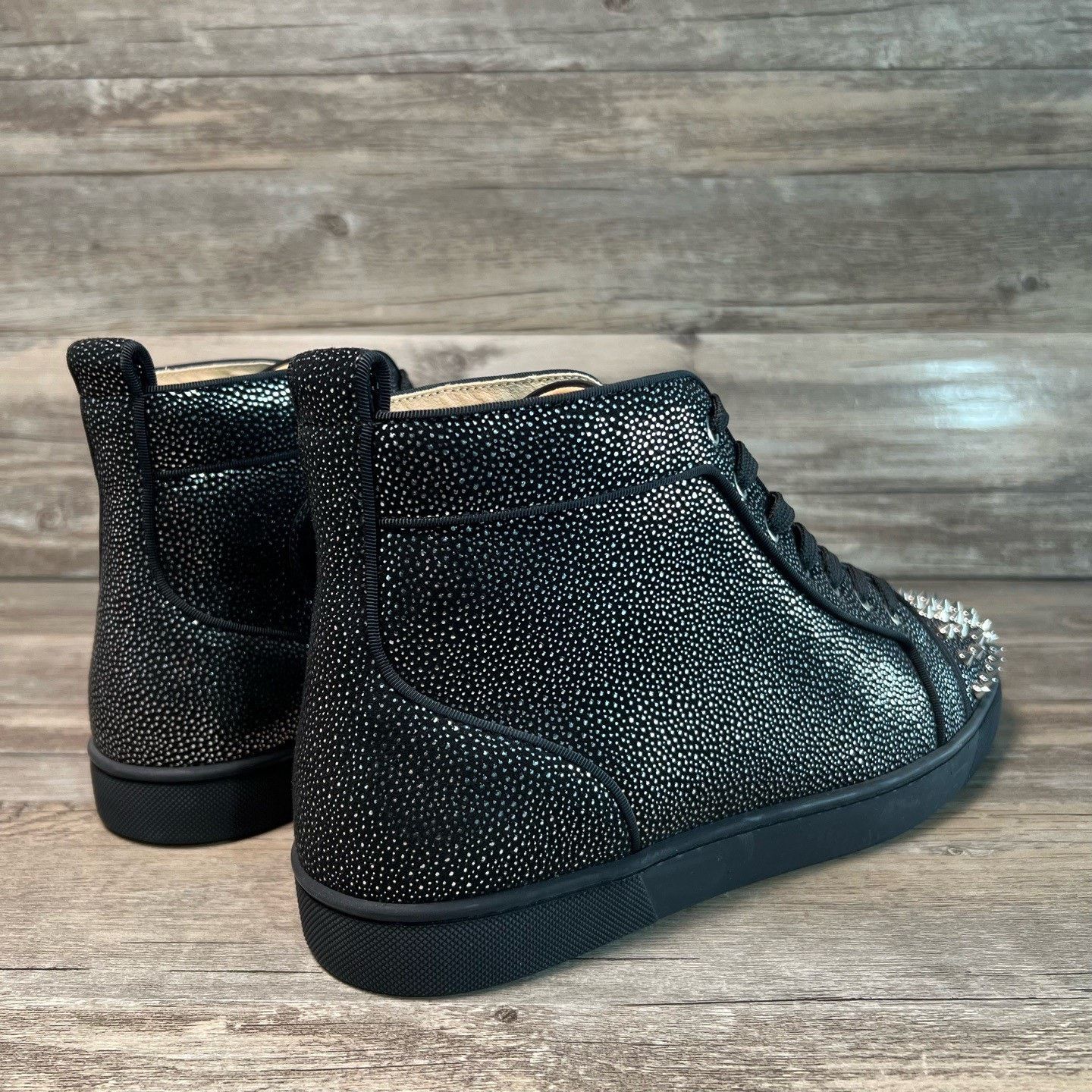 Christian Louboutin Christian Louboutin Black Hitop Sneakers 43.5 Women Size US 11.5 / IT 41.5 - 3 Thumbnail