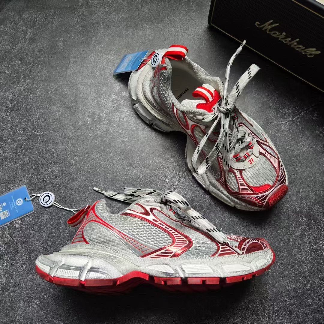Balenciaga Balenciaga Distressed Red Lowtop Sneakers XXXL Women Size US 8 / IT 38 - 6 Thumbnail