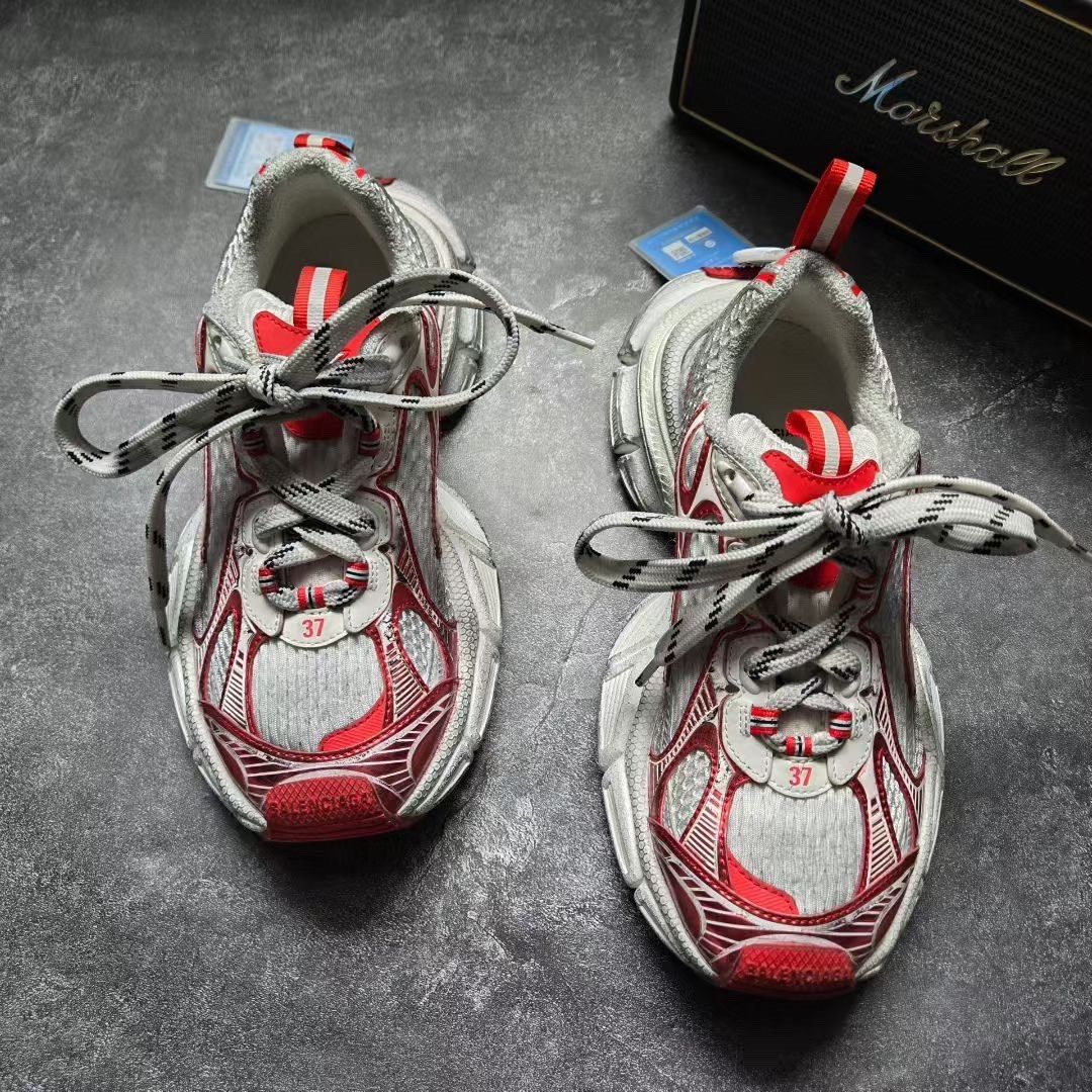 Balenciaga Balenciaga Distressed Red Lowtop Sneakers XXXL Women Size US 8 / IT 38 - 2 Thumbnail