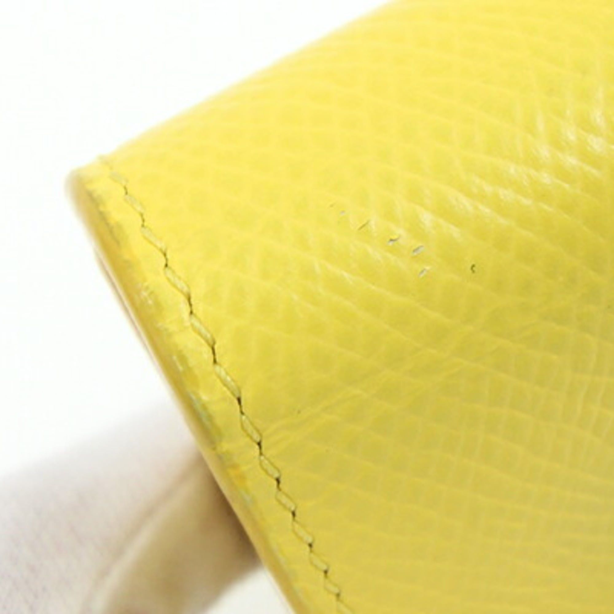 Celine Celine Trifold Wallet 10B573GTH Yellow Grained Calf Mini Compact for Women CELINE Size ONE SIZE - 5 Thumbnail