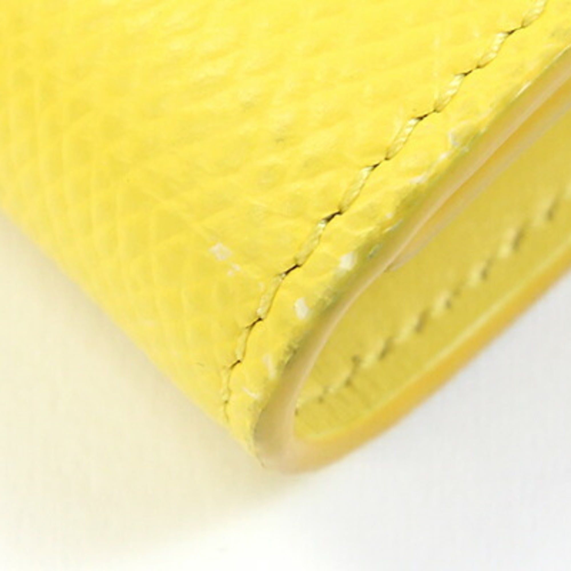 Celine Celine Trifold Wallet 10B573GTH Yellow Grained Calf Mini Compact for Women CELINE Size ONE SIZE - 4 Thumbnail