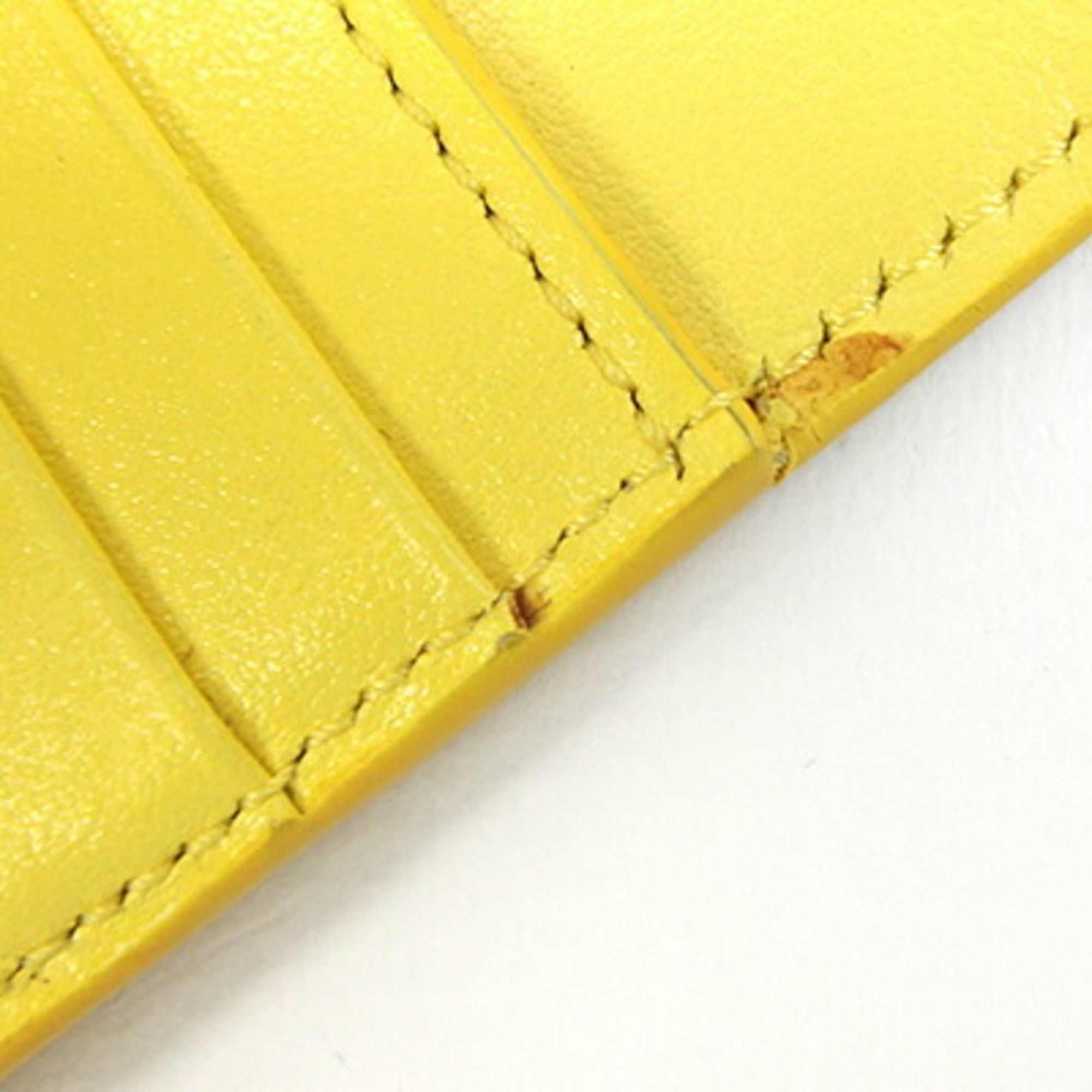 Celine Celine Trifold Wallet 10B573GTH Yellow Grained Calf Mini Compact for Women CELINE Size ONE SIZE - 9 Thumbnail