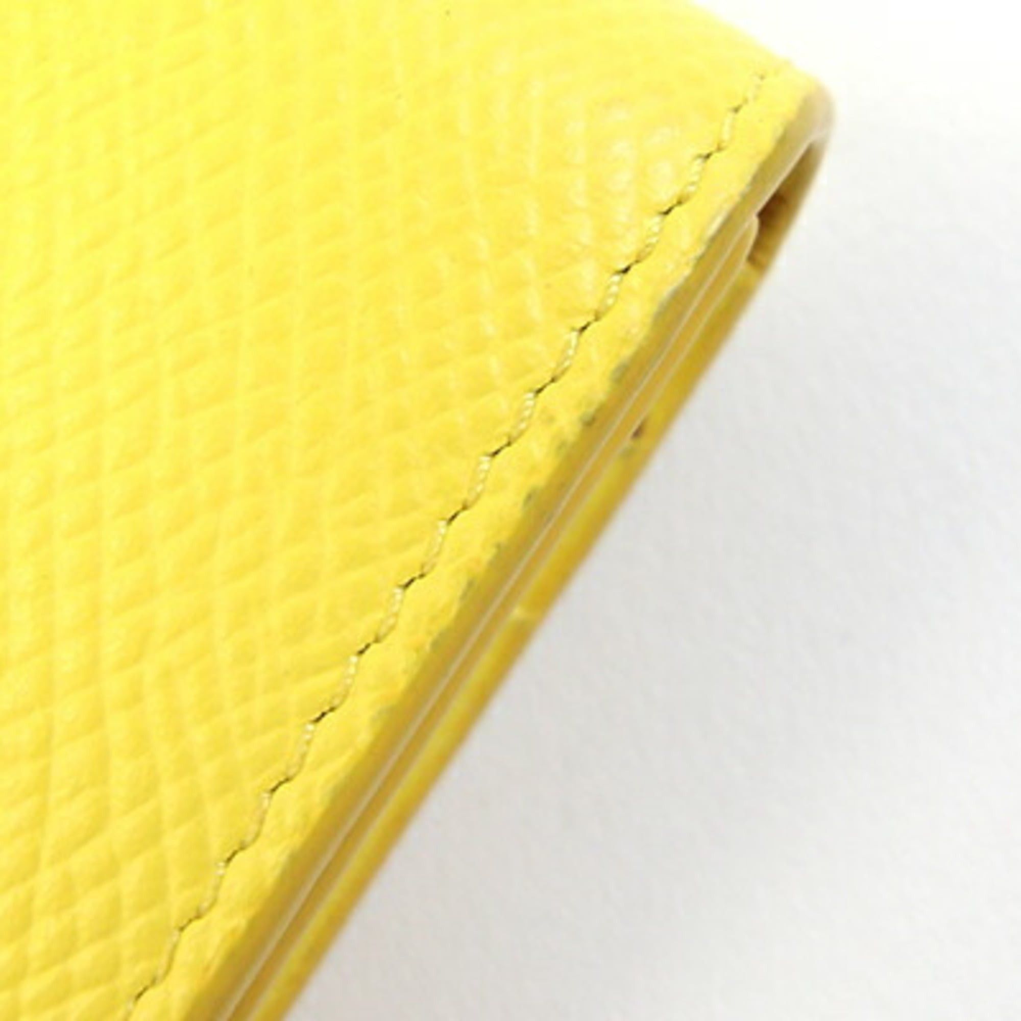 Celine Celine Trifold Wallet 10B573GTH Yellow Grained Calf Mini Compact for Women CELINE Size ONE SIZE - 6 Thumbnail