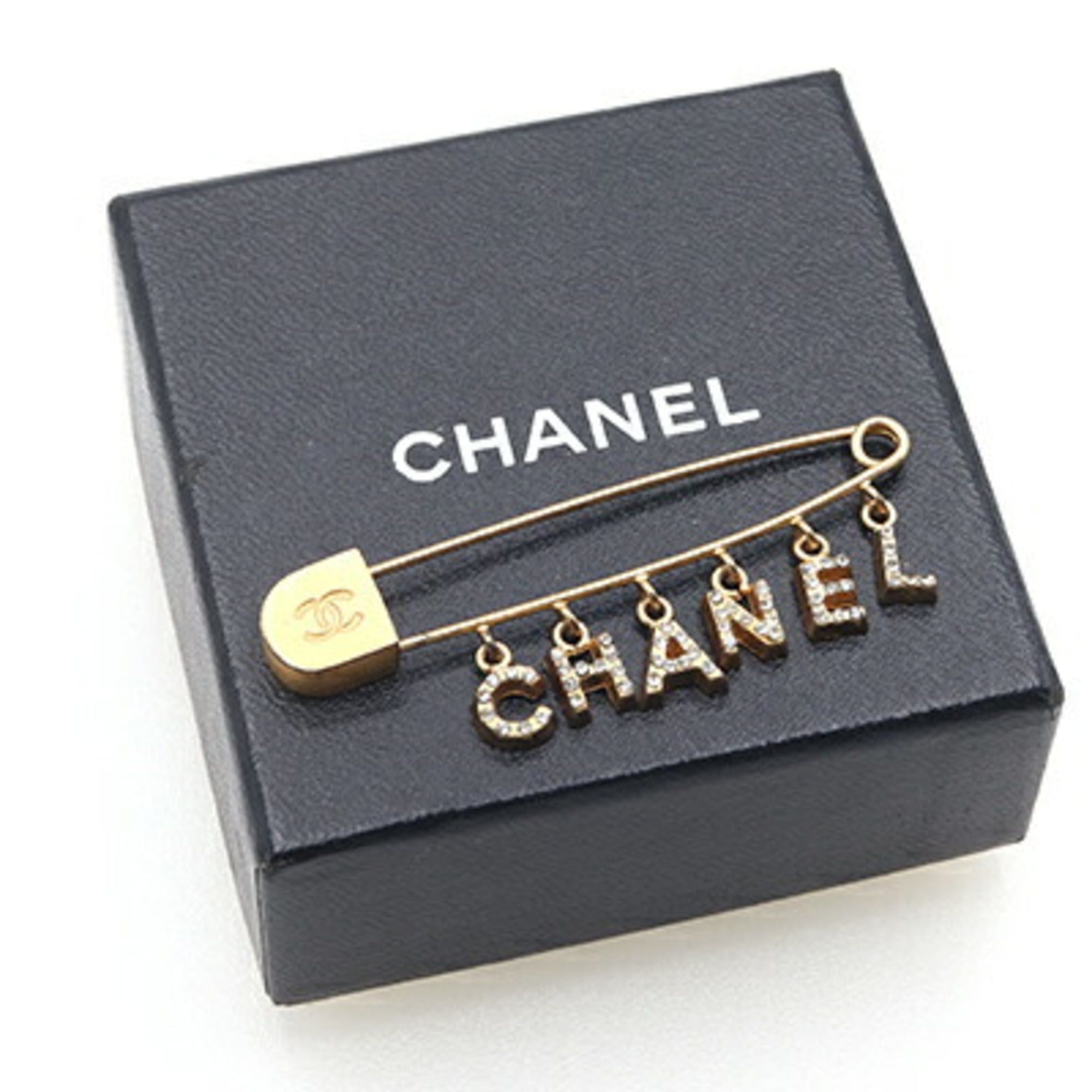 Chanel Chanel Brooch, Gold Metal Rhinestone Pin Safety Pin, Women's CHANEL Size ONE SIZE - 7 Thumbnail