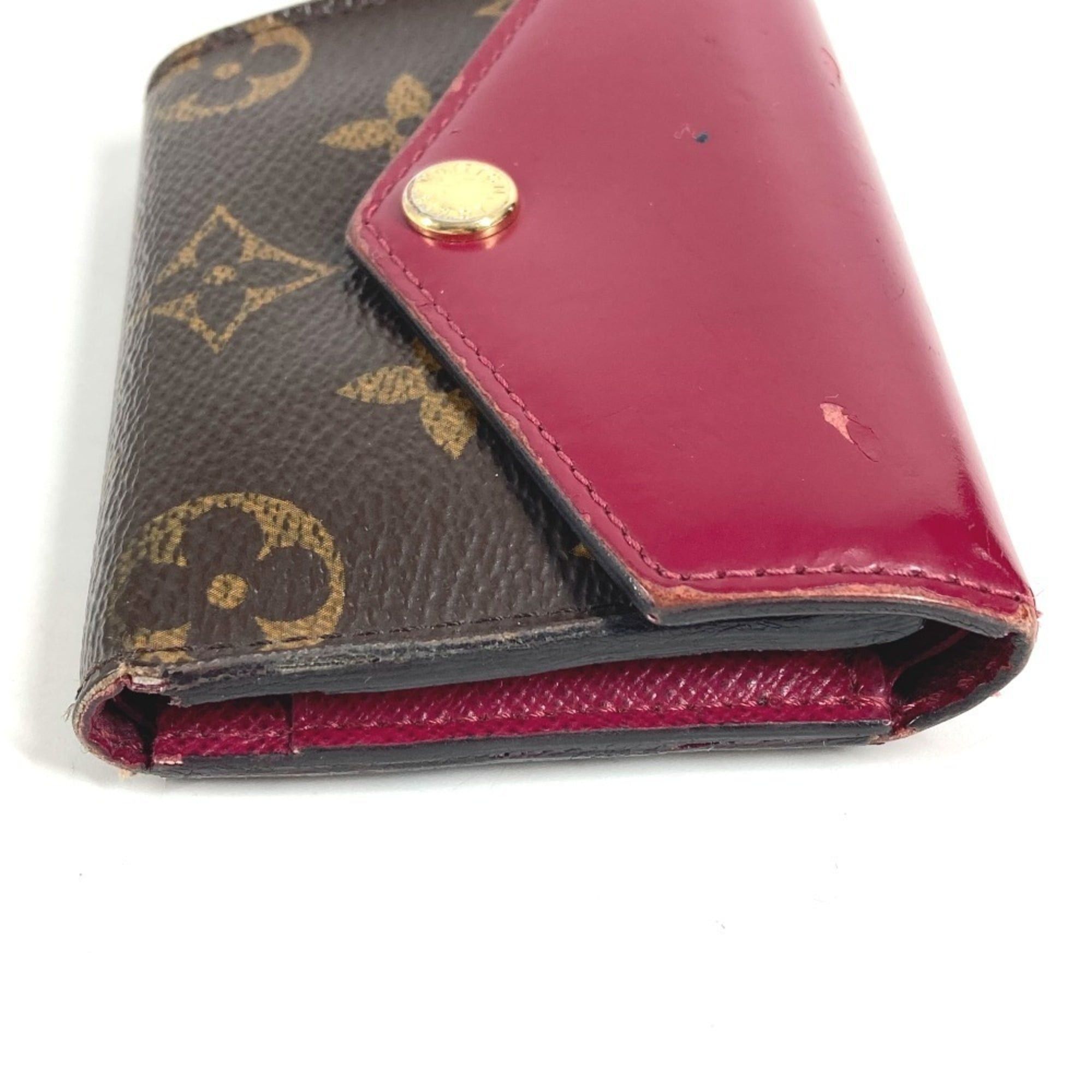 Louis Vuitton Louis Vuitton Monogram Portefeuille Zoe Compact Wallet, Tri-fold Canvas, Women's, Fuchsia Brown Size ONE SIZE - 5 Thumbnail