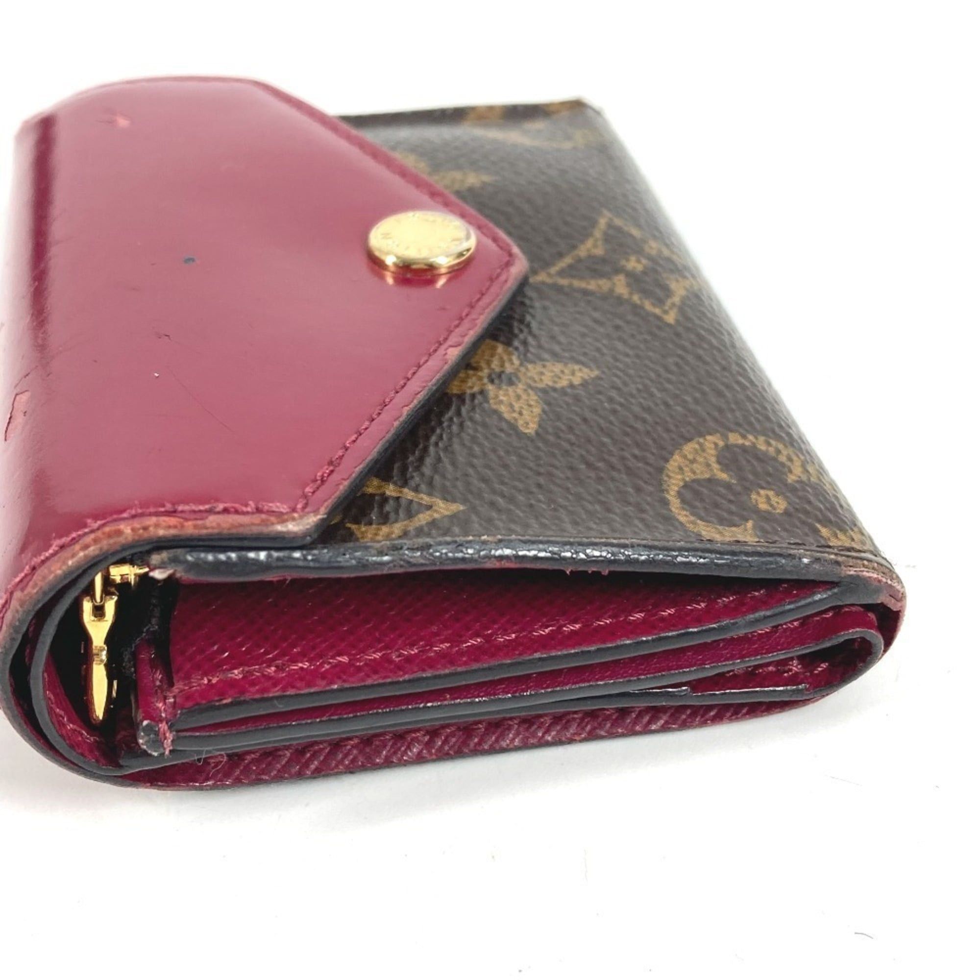 Louis Vuitton Louis Vuitton Monogram Portefeuille Zoe Compact Wallet, Tri-fold Canvas, Women's, Fuchsia Brown Size ONE SIZE - 3 Thumbnail