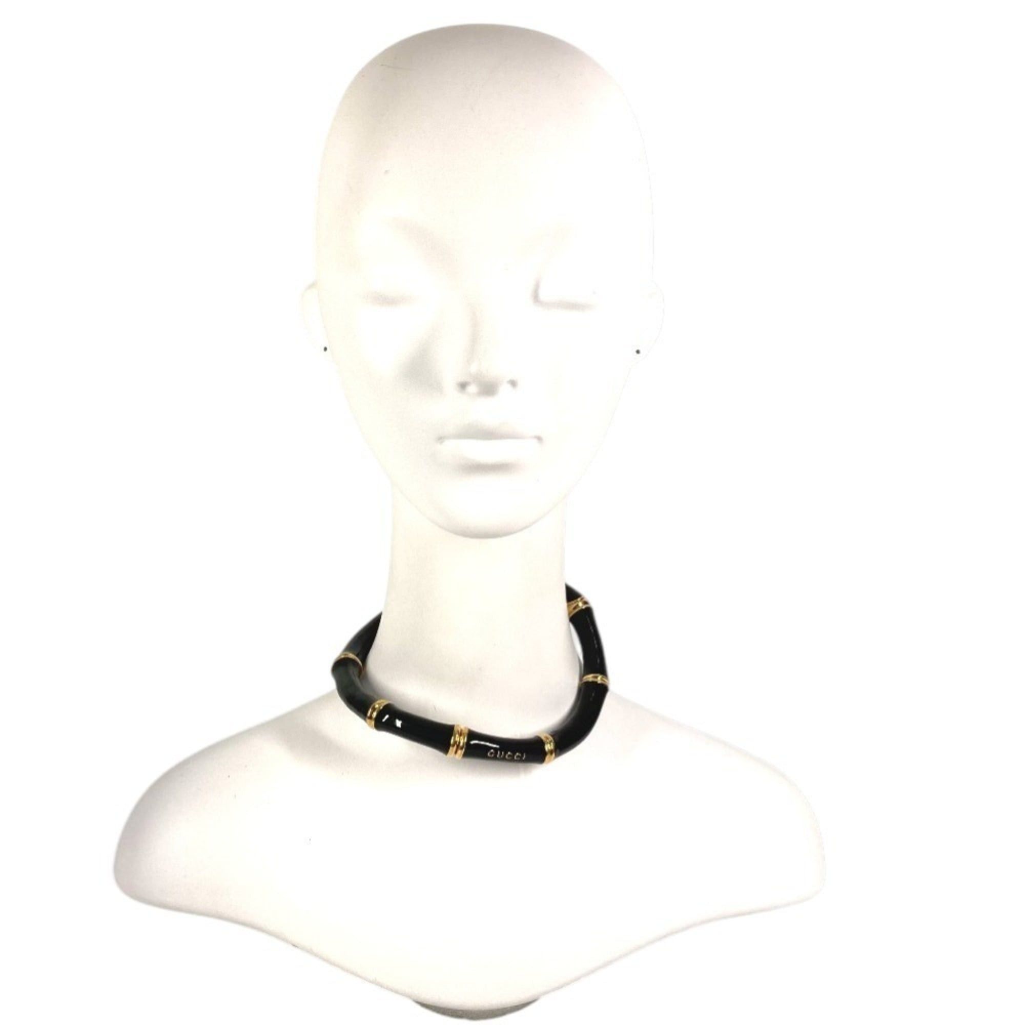 Gucci GUCCI 830377 25SS Bamboo Logo Choker Accessory Jewelry Necklace Aluminum Men's Women's Black Size ONE SIZE - 7 Thumbnail