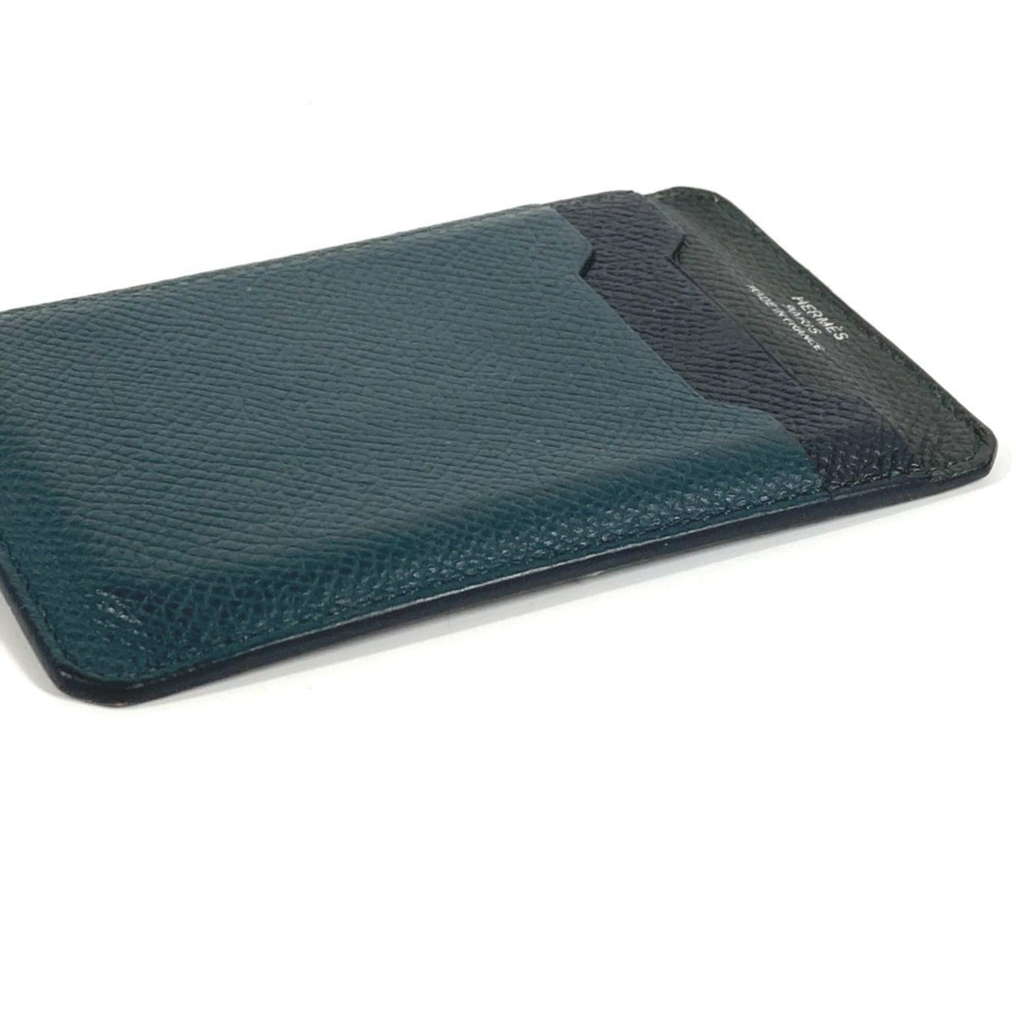 Hermes HERMES City 3CC Logo Business Card Holder/Pass Case, Tricolor, Epsom Leather, Black Size ONE SIZE - 4 Thumbnail