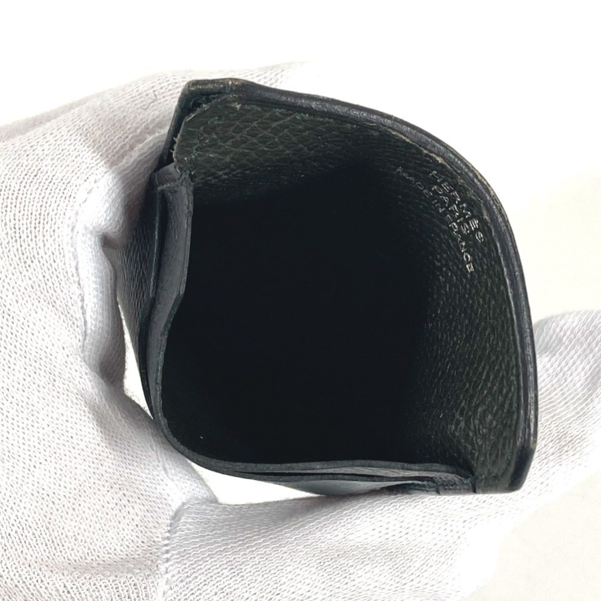 Hermes HERMES City 3CC Logo Business Card Holder/Pass Case, Tricolor, Epsom Leather, Black Size ONE SIZE - 8 Thumbnail