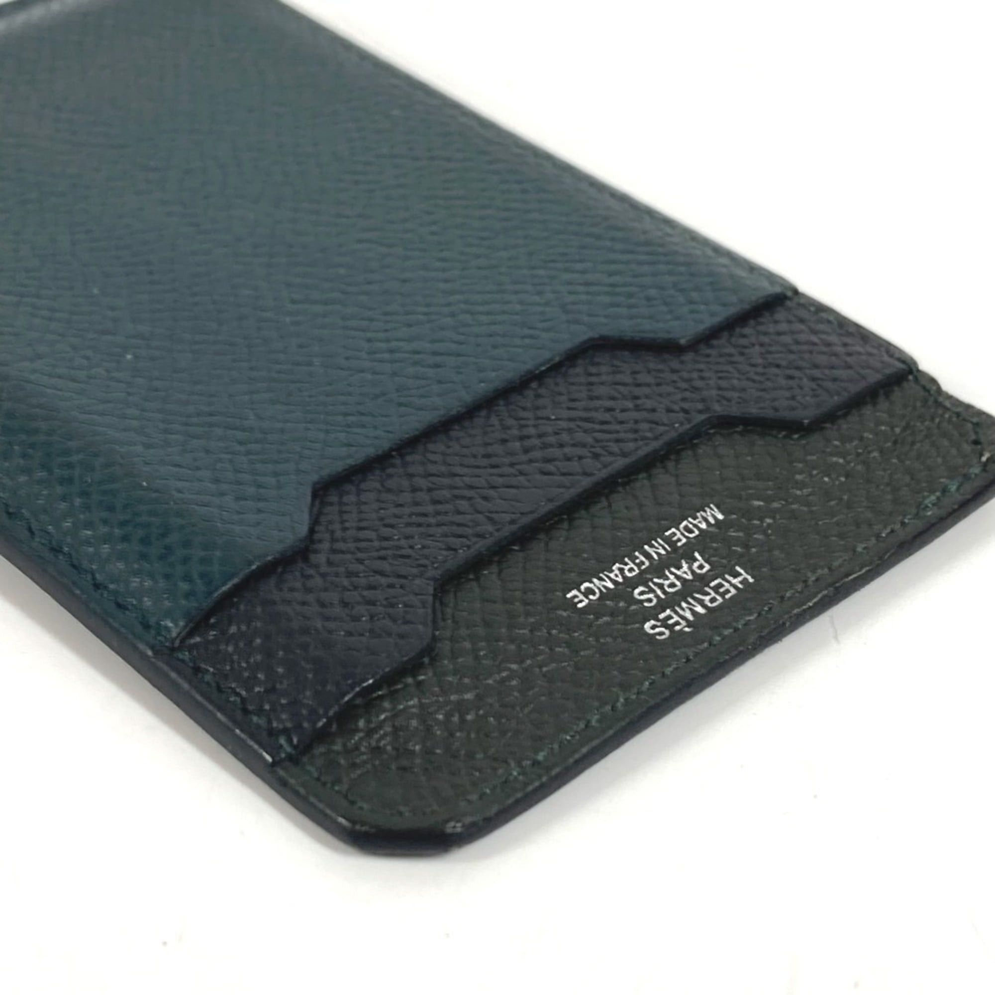 Hermes HERMES City 3CC Logo Business Card Holder/Pass Case, Tricolor, Epsom Leather, Black Size ONE SIZE - 5 Thumbnail
