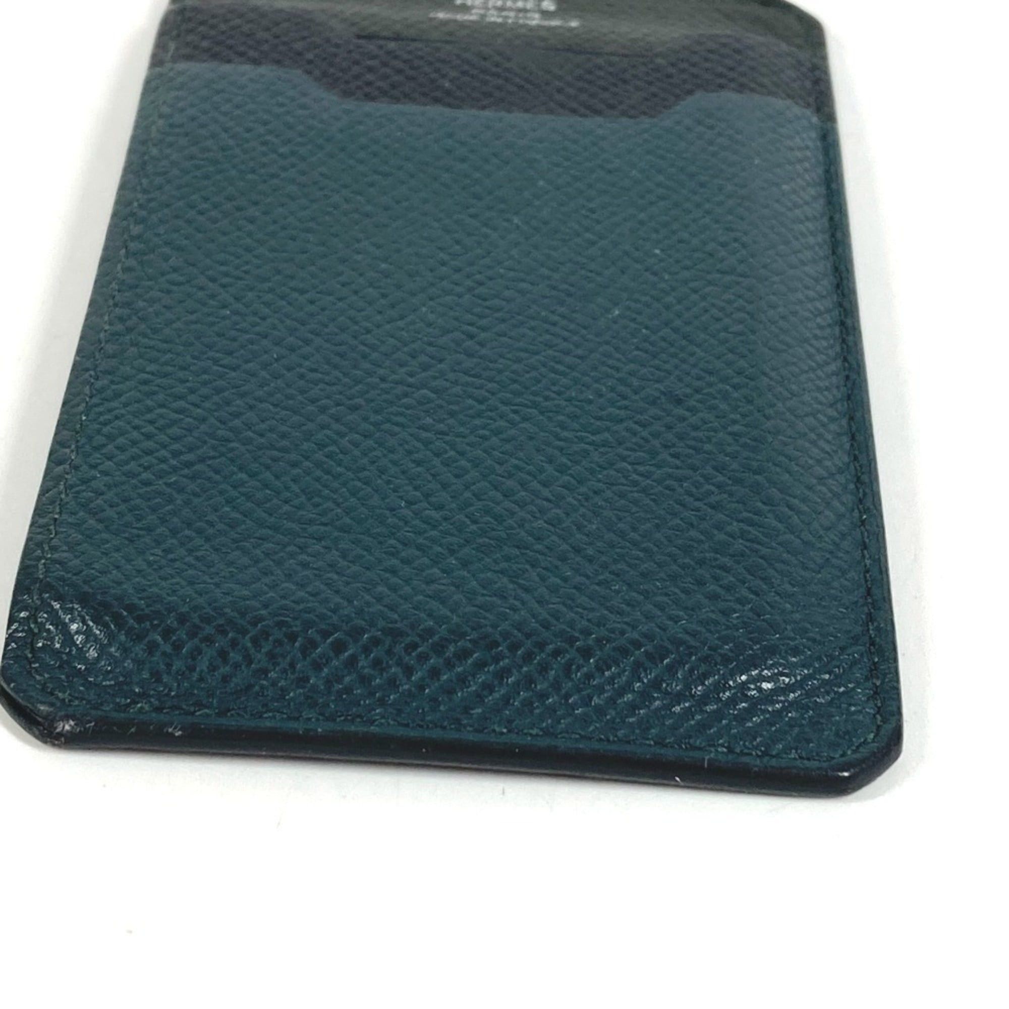 Hermes HERMES City 3CC Logo Business Card Holder/Pass Case, Tricolor, Epsom Leather, Black Size ONE SIZE - 3 Thumbnail