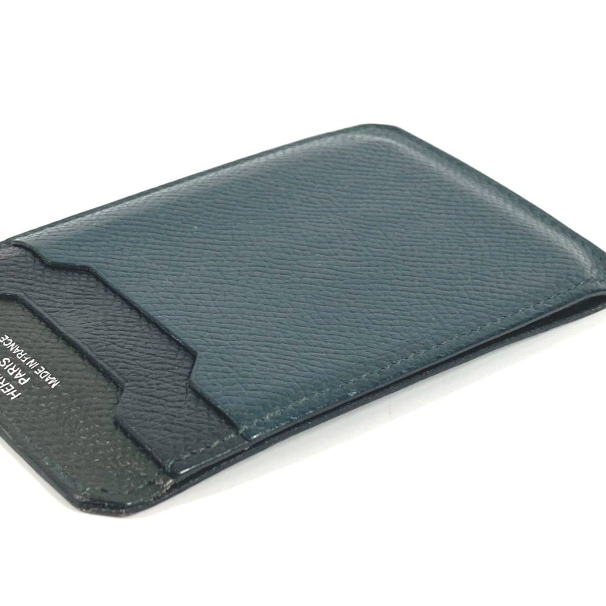 Hermes HERMES City 3CC Logo Business Card Holder/Pass Case, Tricolor, Epsom Leather, Black Size ONE SIZE - 6 Thumbnail