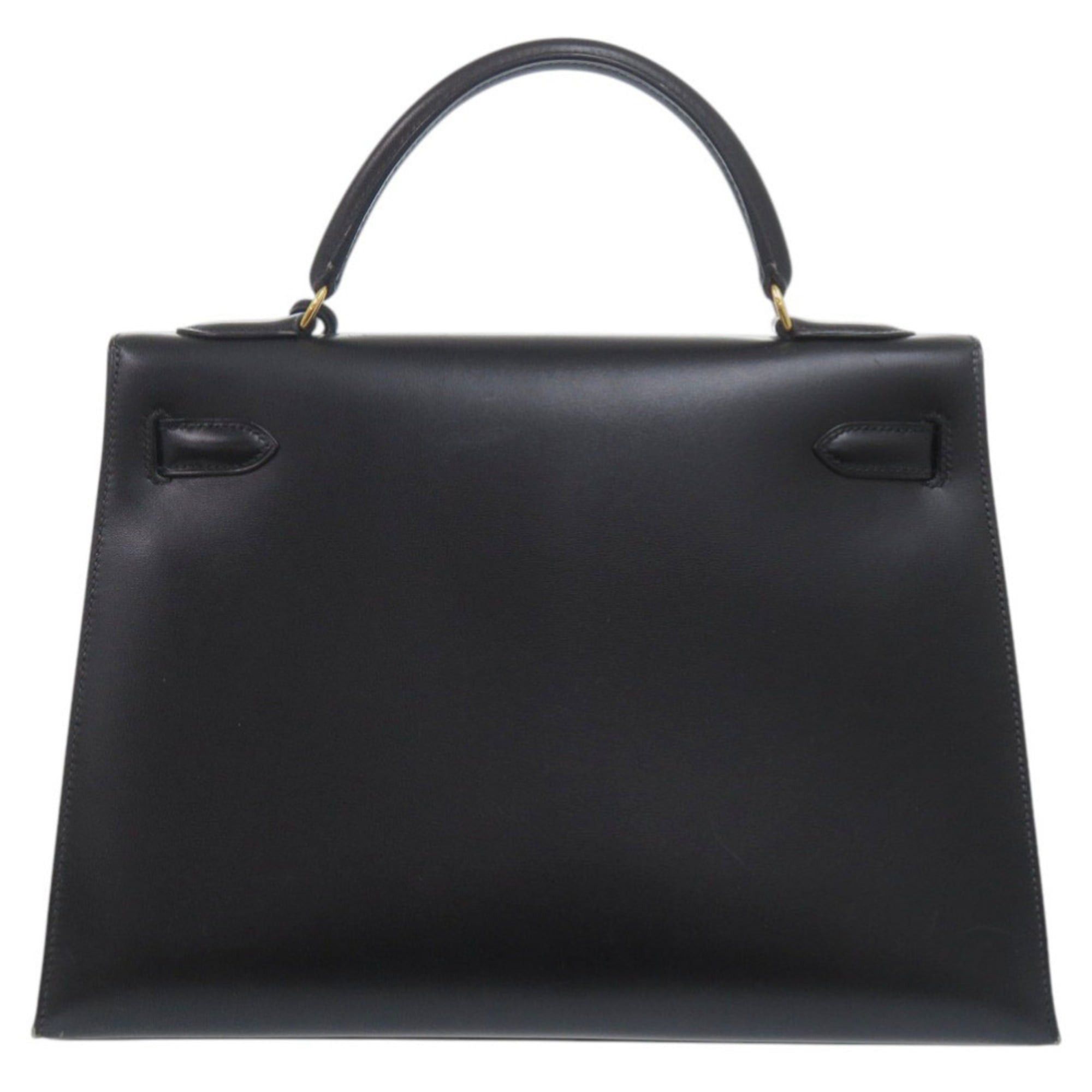 Hermes Excellent condition Hermes Kelly 32, external stitching, box calf leather, black, gold hardware, V stamp (made in 1992), handbag, 0285HERMES Size ONE SIZE - 2 Thumbnail