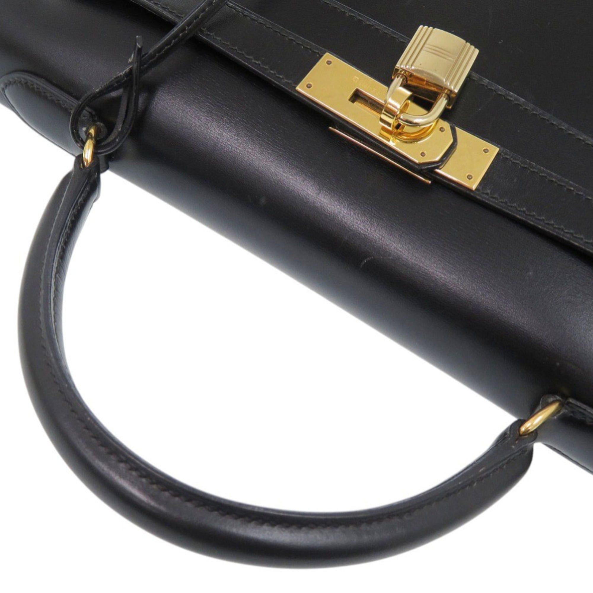 Hermes Excellent condition Hermes Kelly 32, external stitching, box calf leather, black, gold hardware, V stamp (made in 1992), handbag, 0285HERMES Size ONE SIZE - 5 Thumbnail