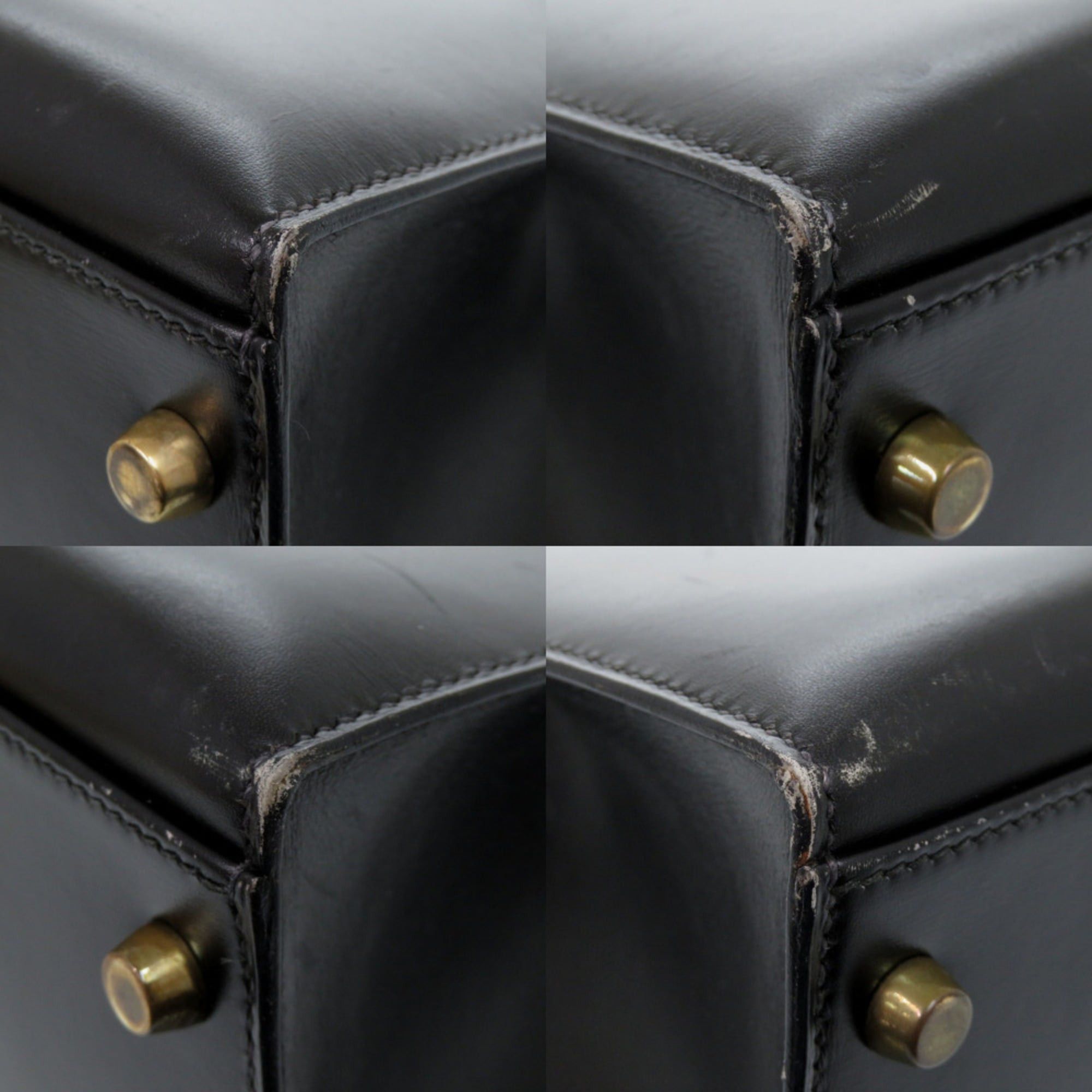 Hermes Excellent condition Hermes Kelly 32, external stitching, box calf leather, black, gold hardware, V stamp (made in 1992), handbag, 0285HERMES Size ONE SIZE - 4 Thumbnail