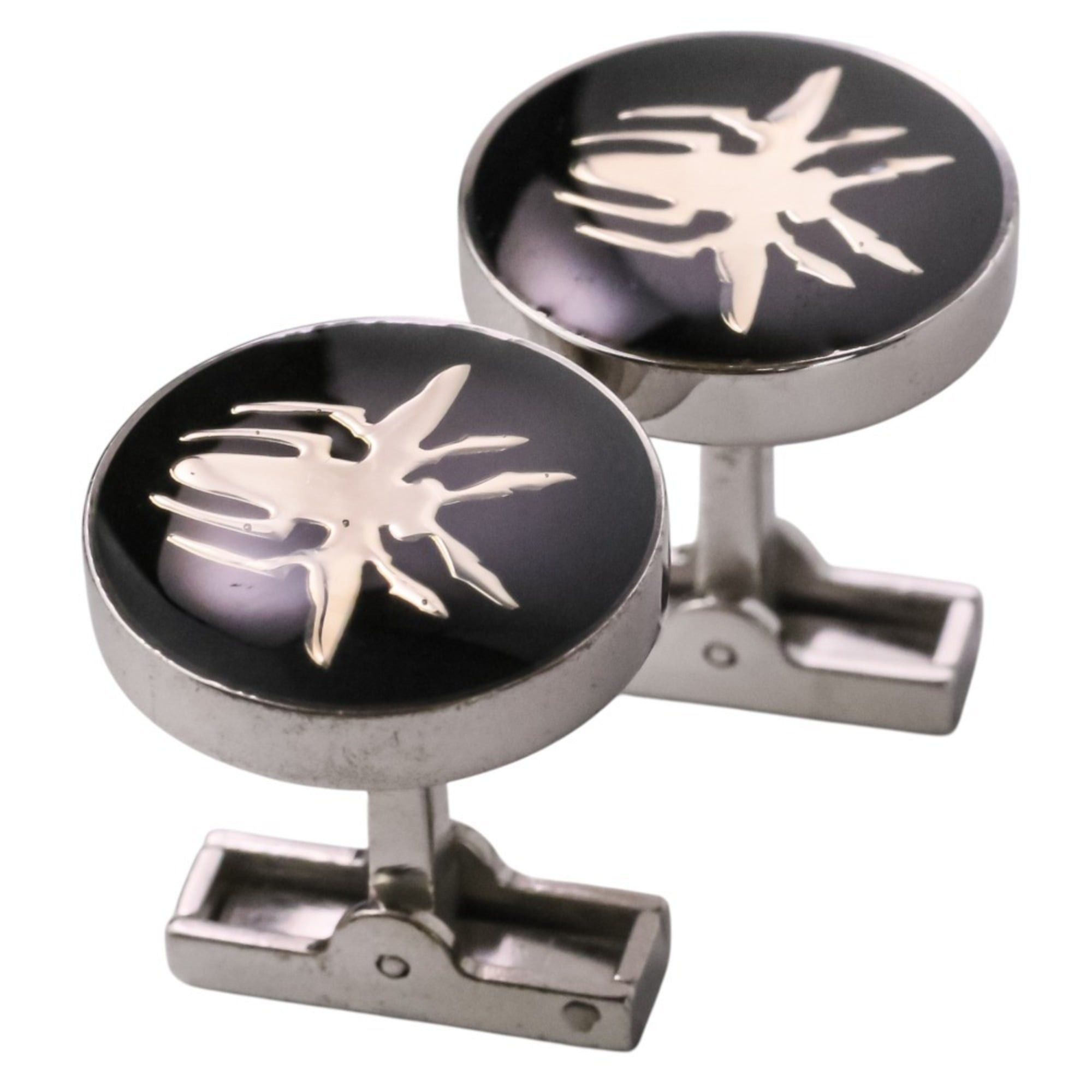 Christian Dior Monsieur DIOR HOMME AG925 Bee Cufflinks, Black and Silver Color, Men's Size ONE SIZE - 4 Thumbnail