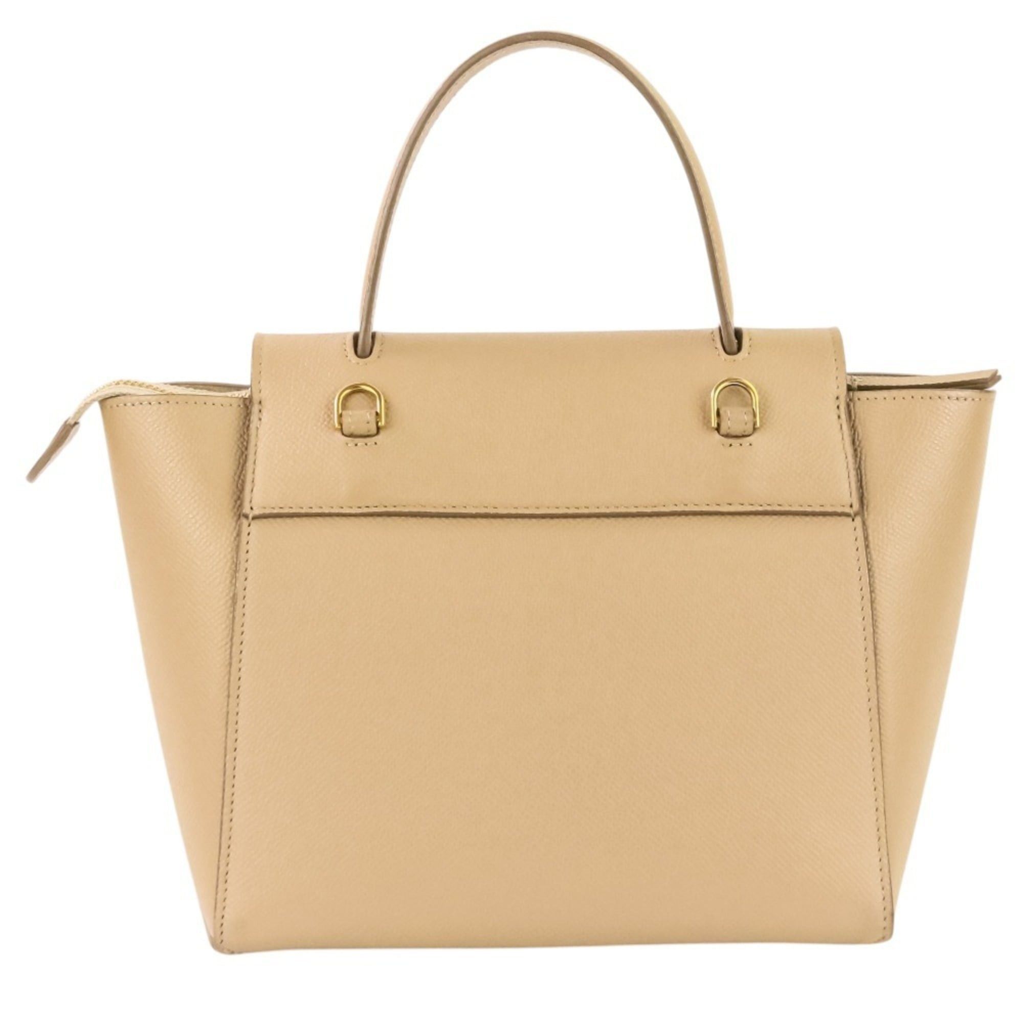 Celine CELINE Belt Bag Nano 2-way shoulder bag, grained calfskin, beige, women's. Size ONE SIZE - 3 Thumbnail