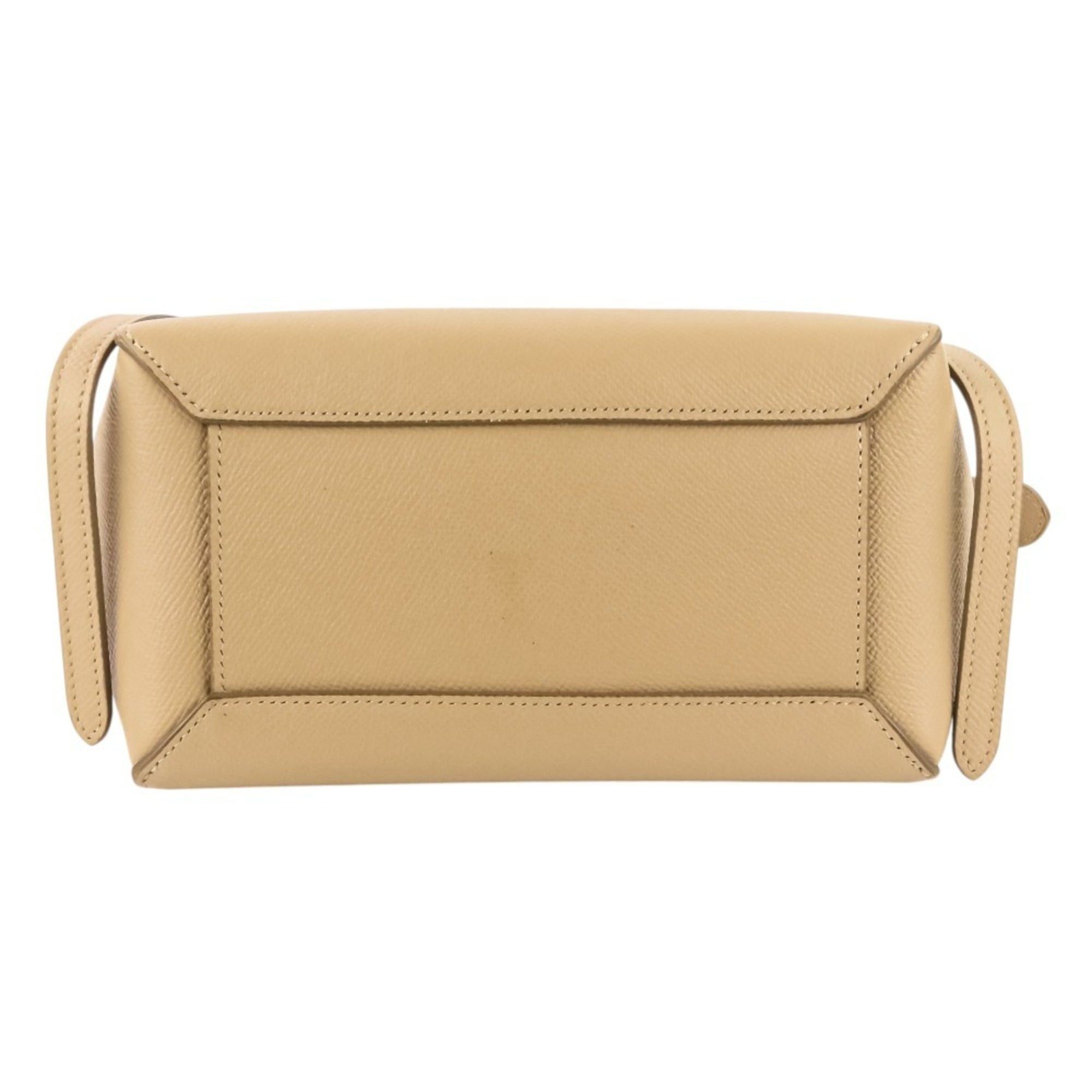 Celine CELINE Belt Bag Nano 2-way shoulder bag, grained calfskin, beige, women's. Size ONE SIZE - 5 Thumbnail