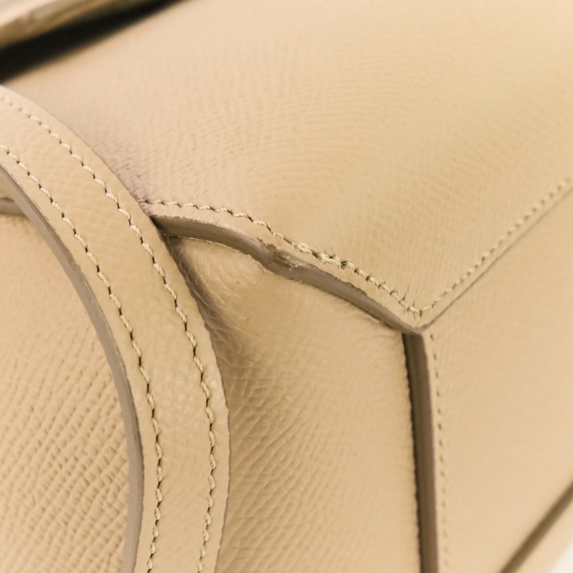 Celine CELINE Belt Bag Nano 2-way shoulder bag, grained calfskin, beige, women's. Size ONE SIZE - 12 Thumbnail