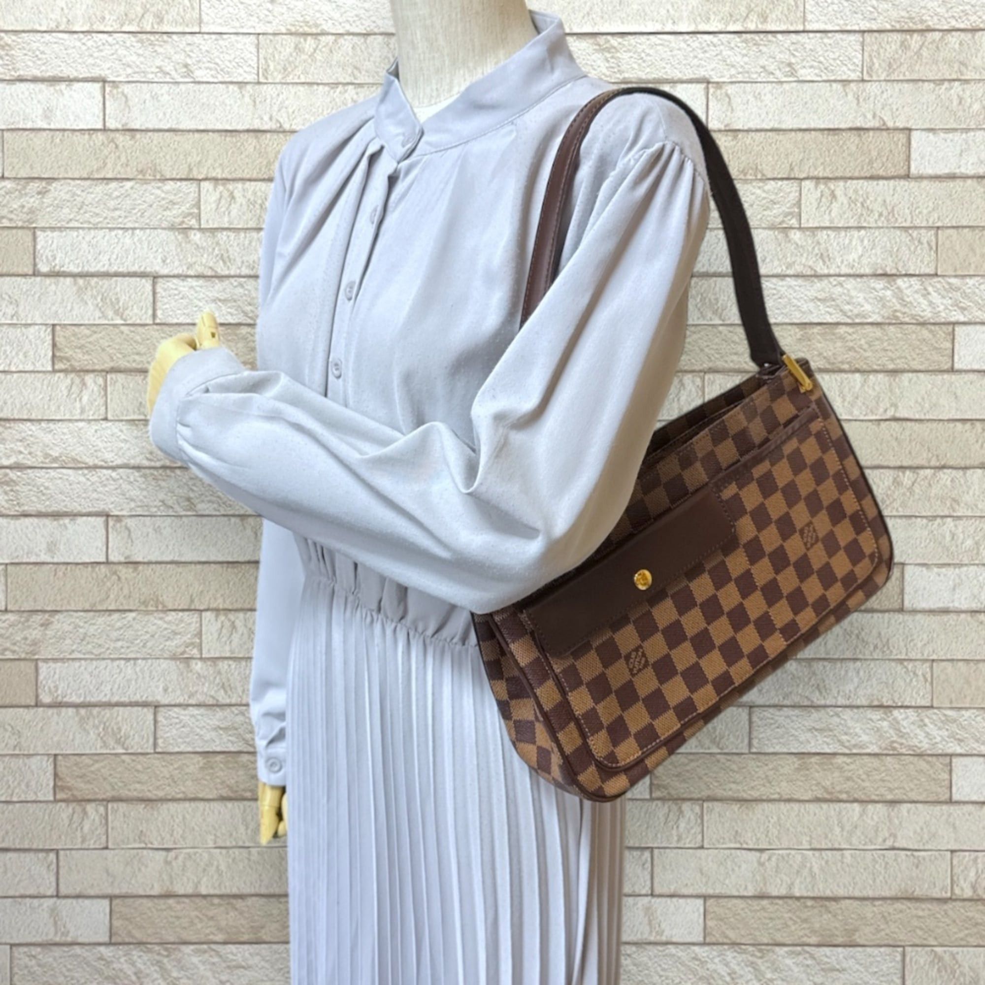Louis Vuitton Louis Vuitton Aubagne Damier Shoulder Bag, Canvas N51129, Brown, Women's, LOUIS VUITTON, Used Size ONE SIZE - 2 Thumbnail
