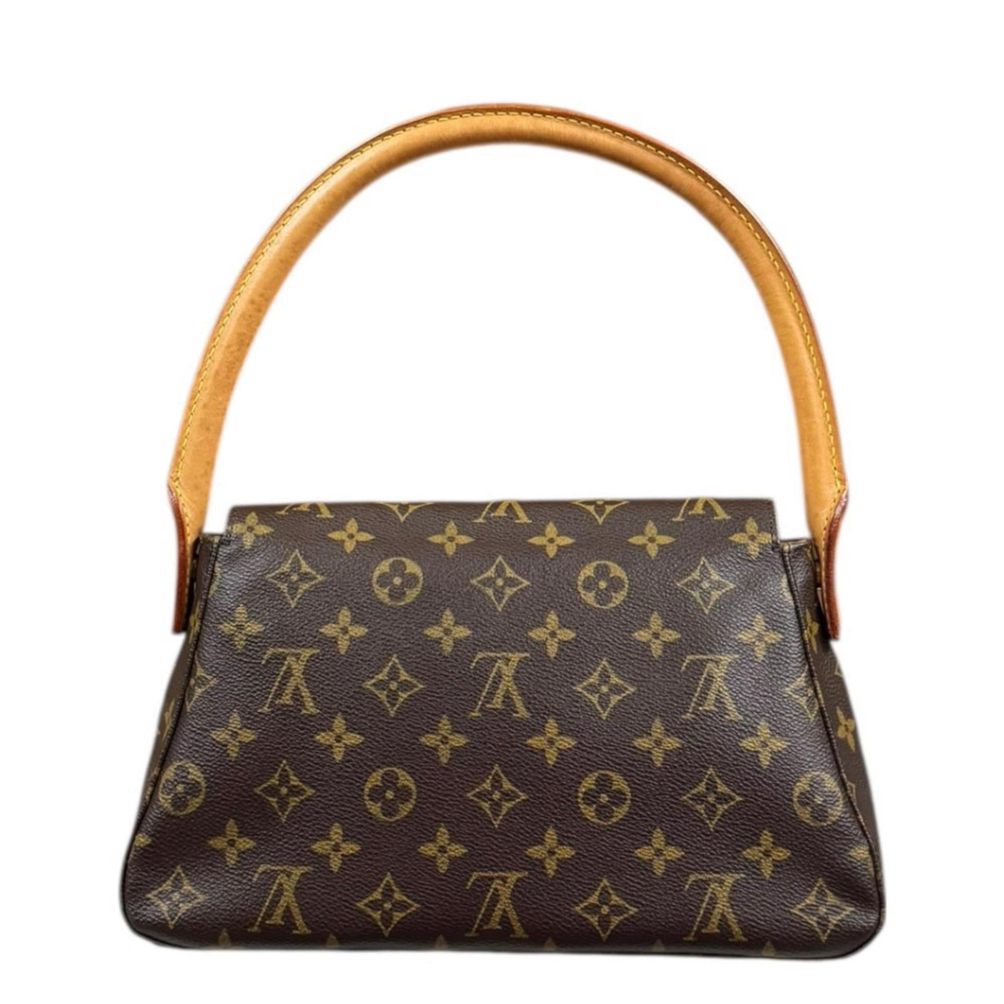 Louis Vuitton Louis Vuitton Mini Looping Monogram Handbag, Canvas M51147, Brown, Women's, LOUIS VUITTON, Used Size ONE SIZE - 3 Thumbnail